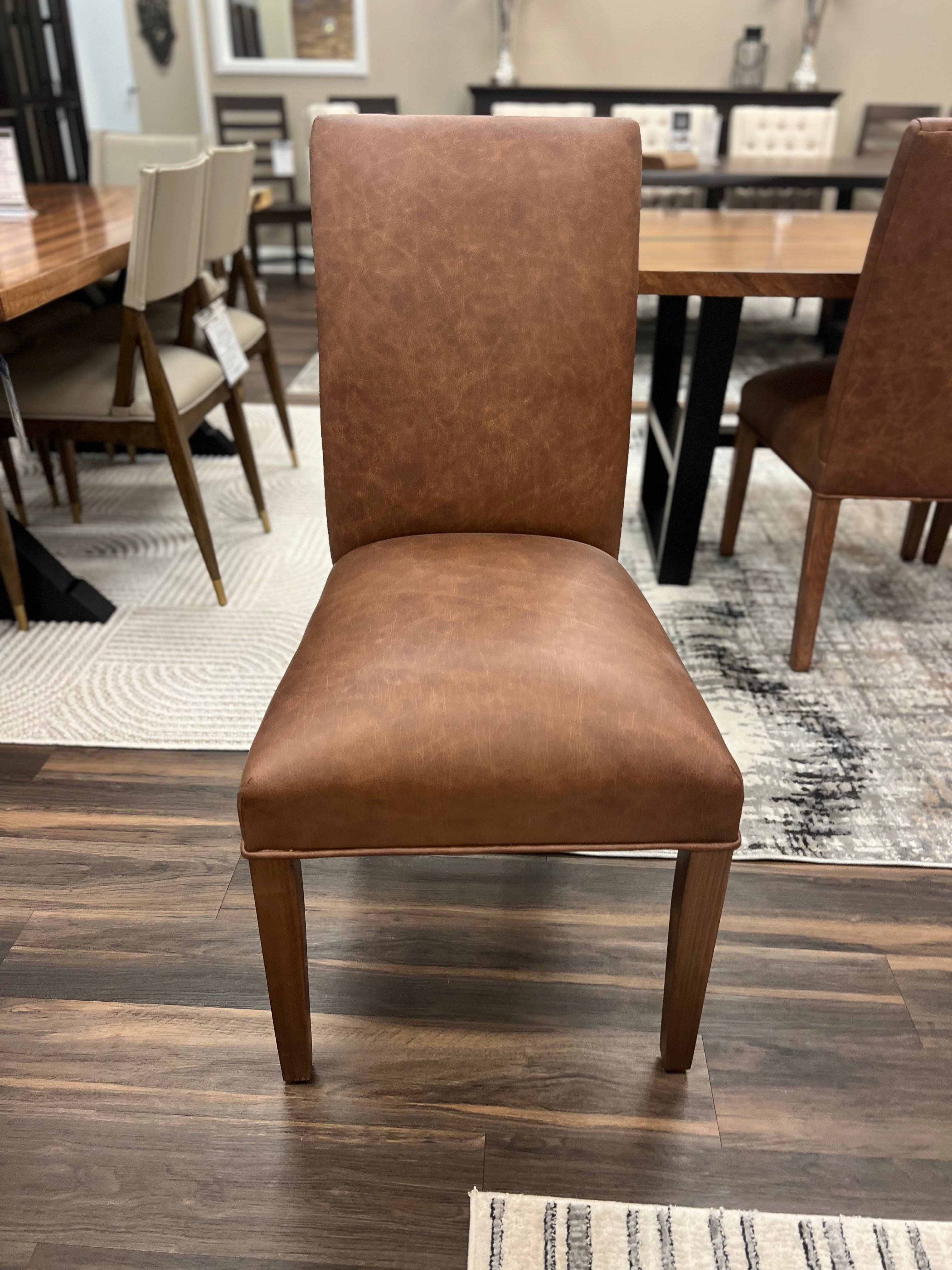 Jonas Top Grain Leather Dining Chair - Whiskey + Natural