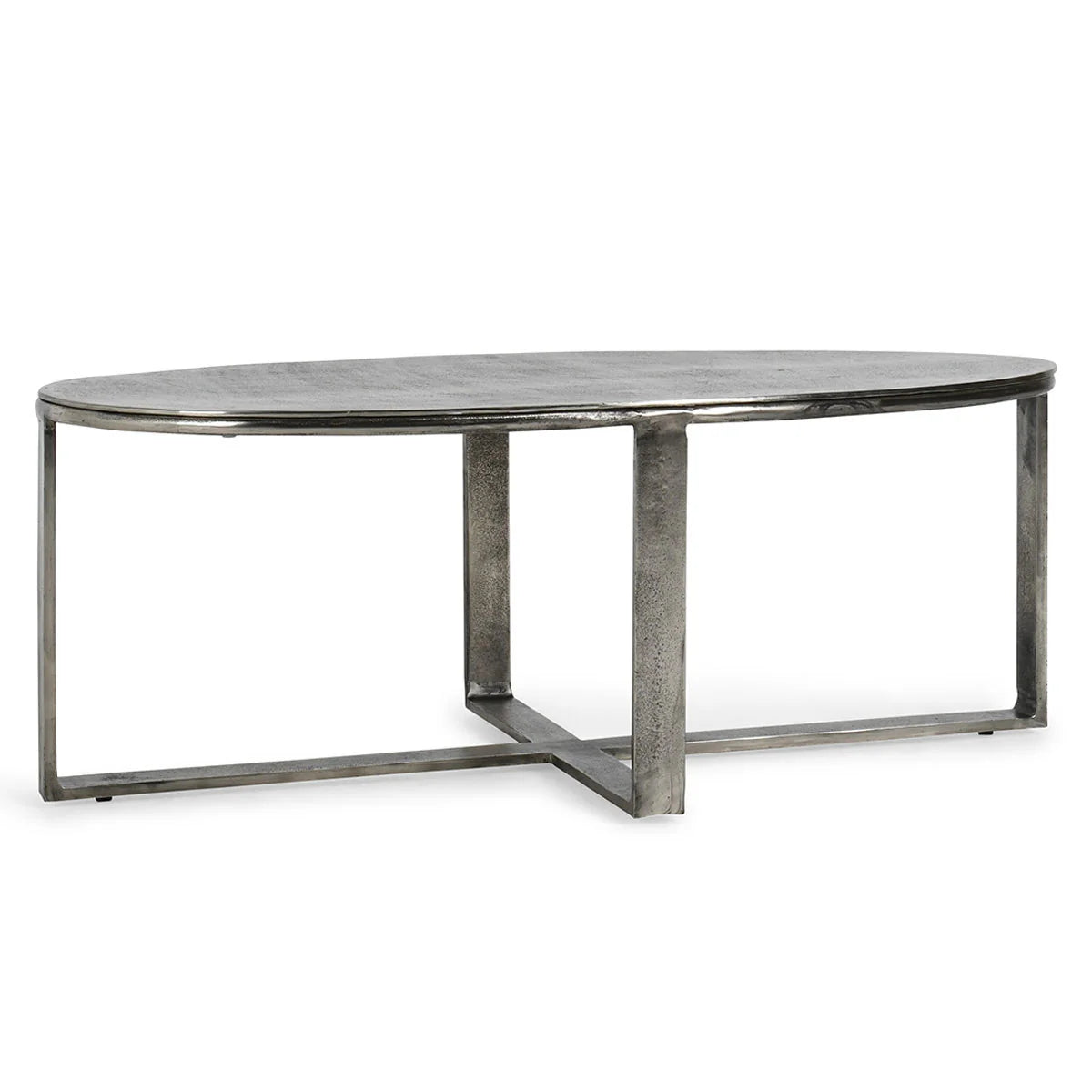 Eden 48" Aluminum Oval Coffee Table - Nickle