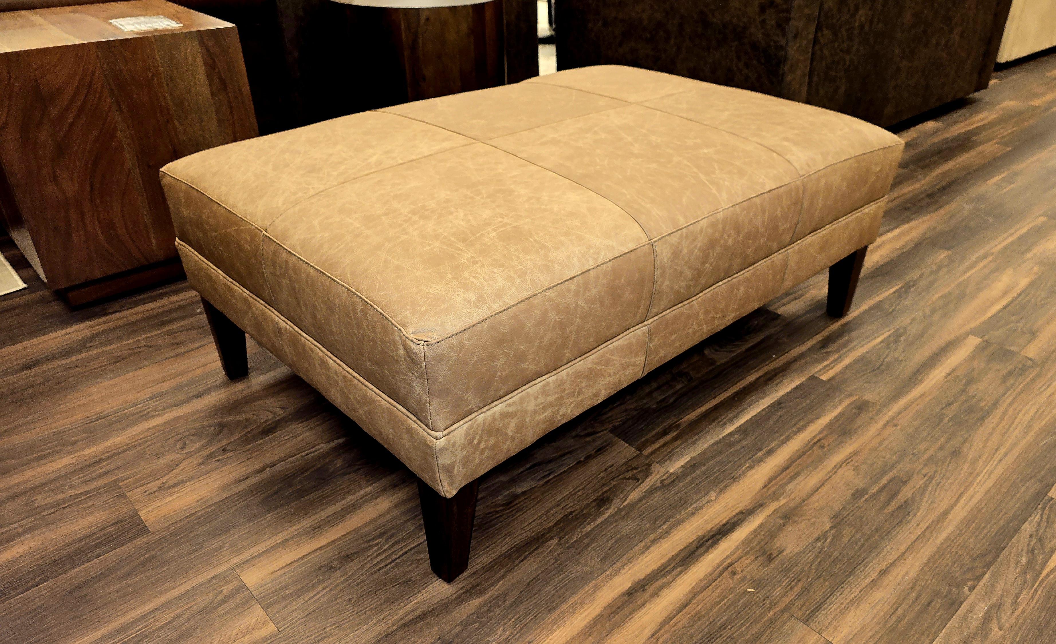 Dutton 46" Customizable Rectangle Top Grain Leather Cocktail Ottoman
