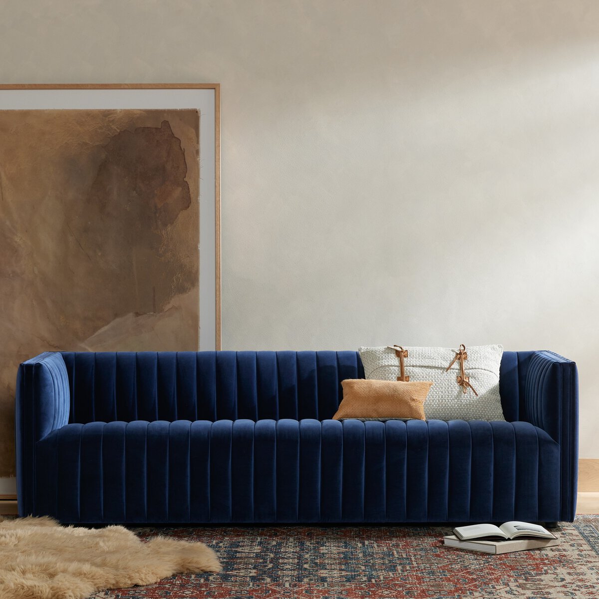 Augustus 88" Bench Seat Sofa - Navy