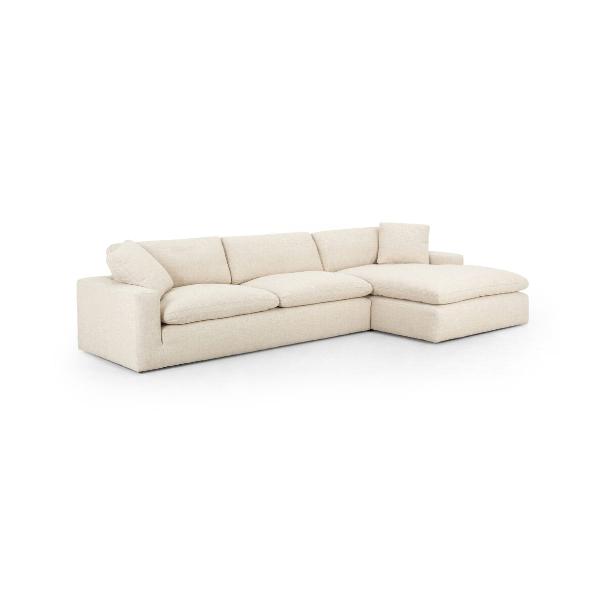 Celine 106" 2 Cushion + RAF Chaise Sectional - Thames Cream