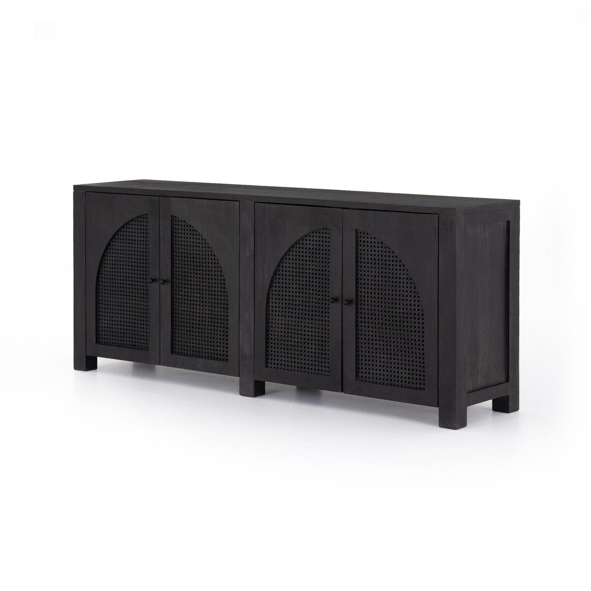 Izara 78" 4 Door Sideboard - Cane + Black Wash