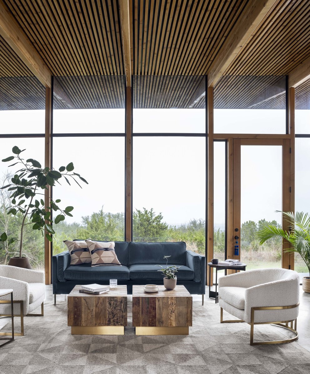 Emerson 84" 2 Cushion Sofa - Velvet Navy