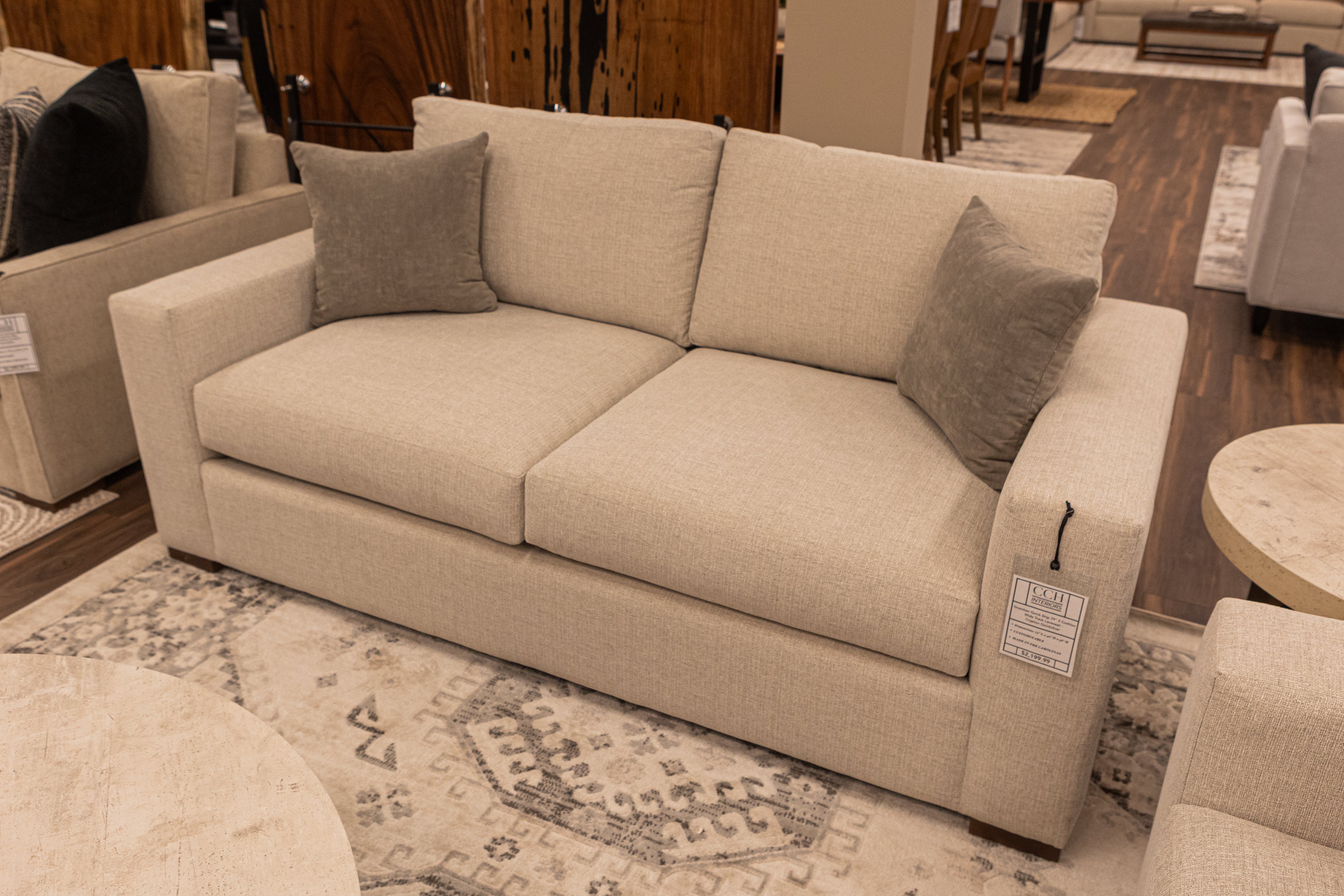 Gretchen Quick Ship 79" 2 Cushion Wide Track Loveseat - Crypton Quicksilver