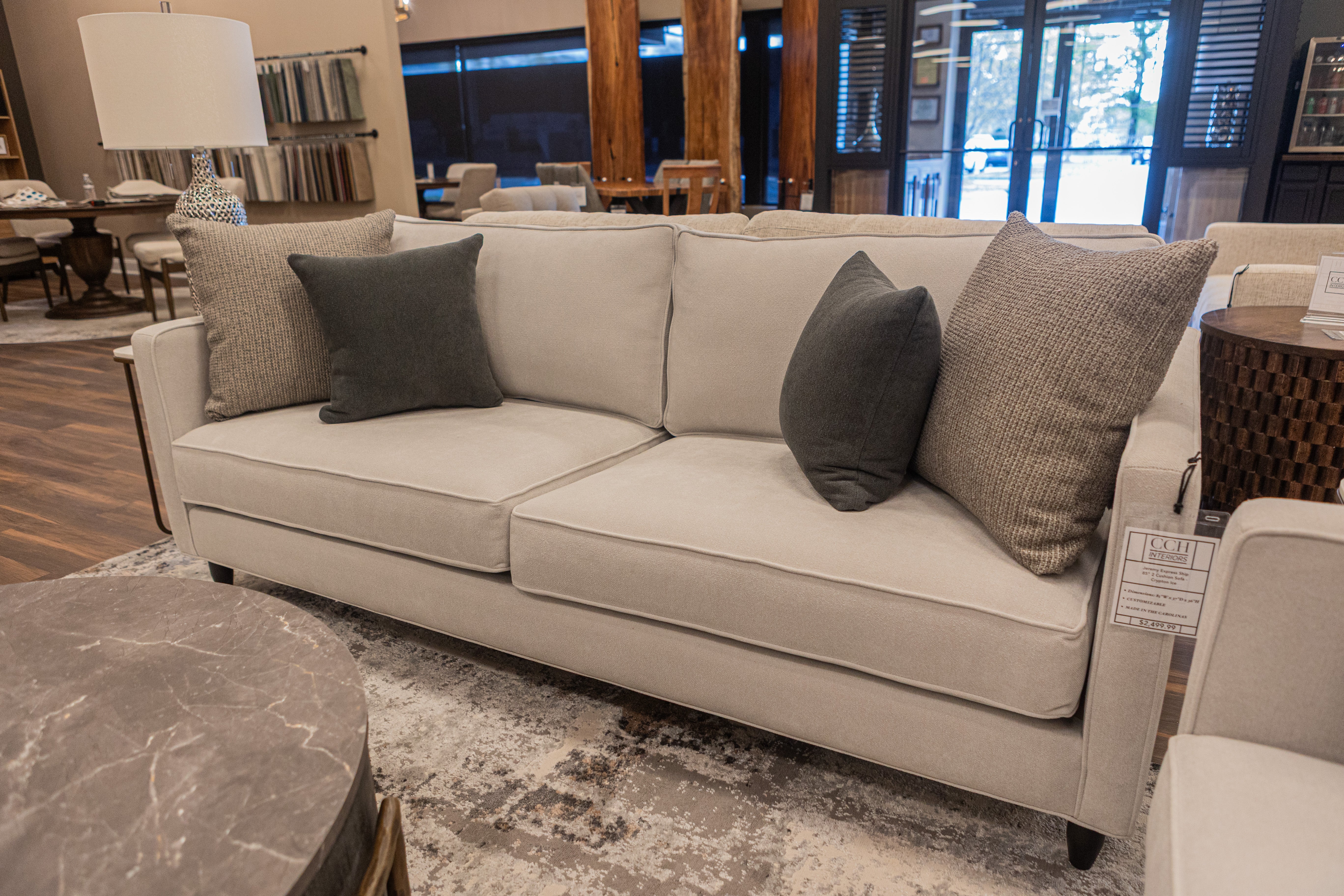 Jeremy Express Ship 85" 2 Cushion Sofa - Crypton Ice