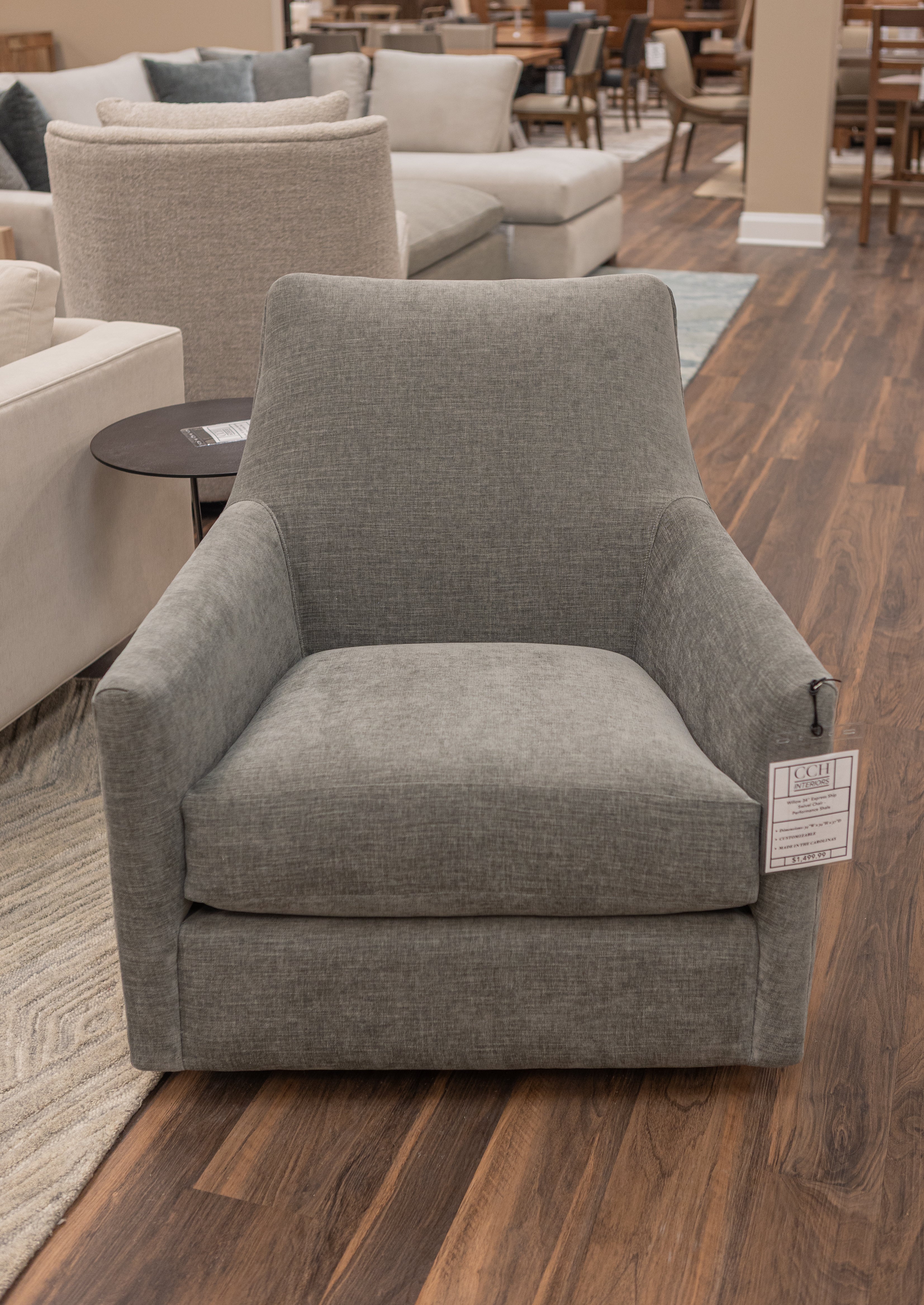 Willow 34" Express Ship Swivel Glider Chair - Performance Shale