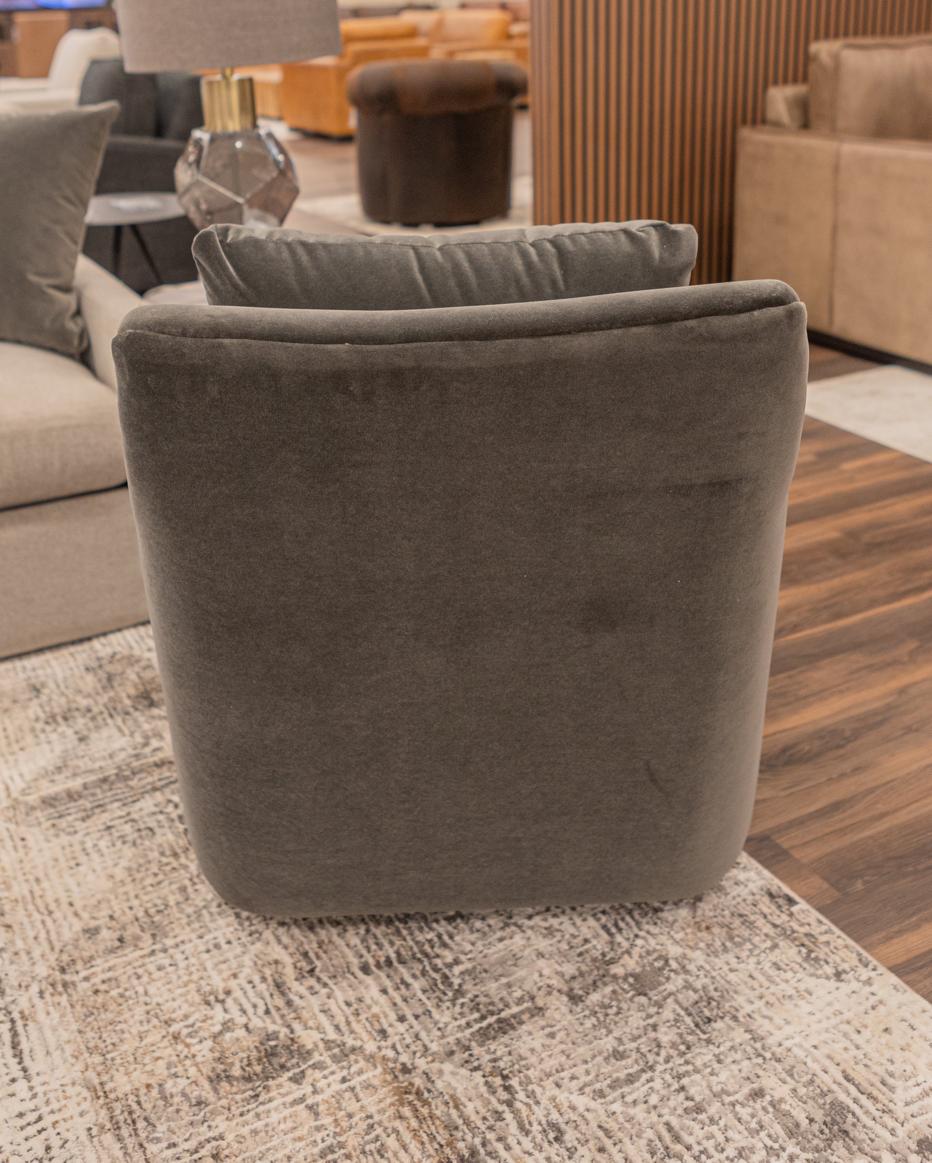 Walker 34" Quick Ship Swivel Glider - Sable Grey Velvet