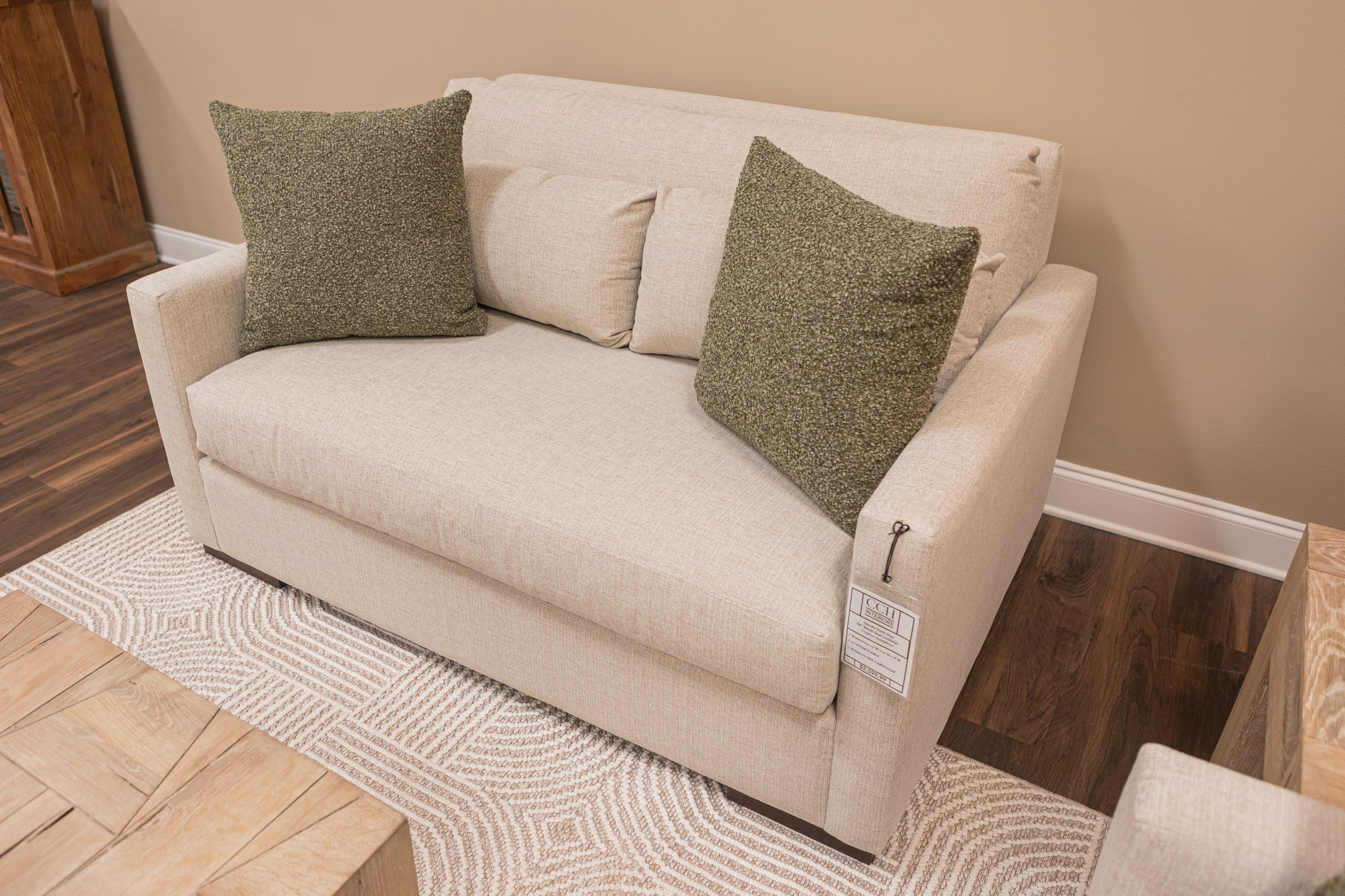 Glenda Quick Ship 64" Bench Seat Loveseat - Crypton Quicksilver