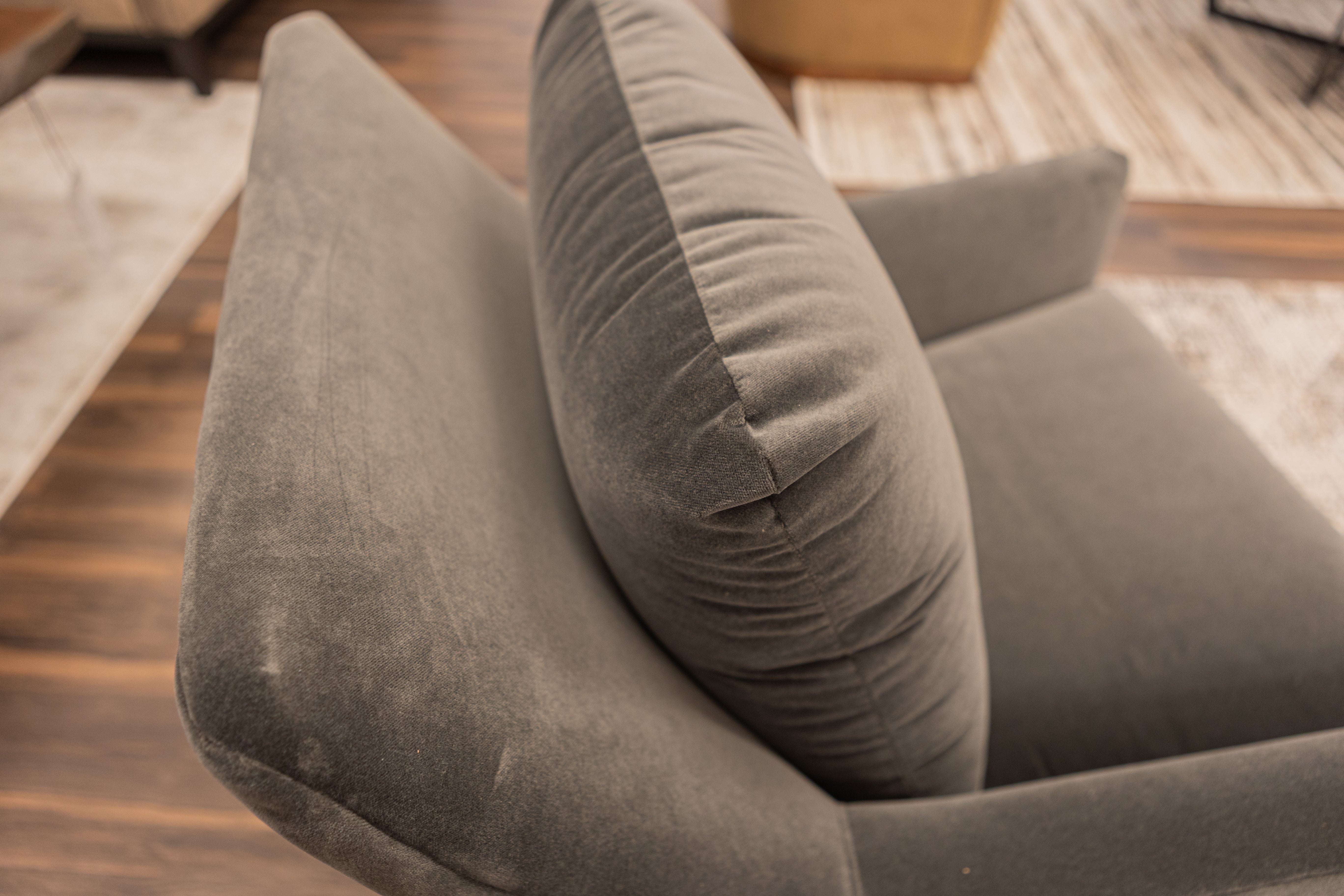 Walker 34" Quick Ship Swivel Glider - Sable Grey Velvet