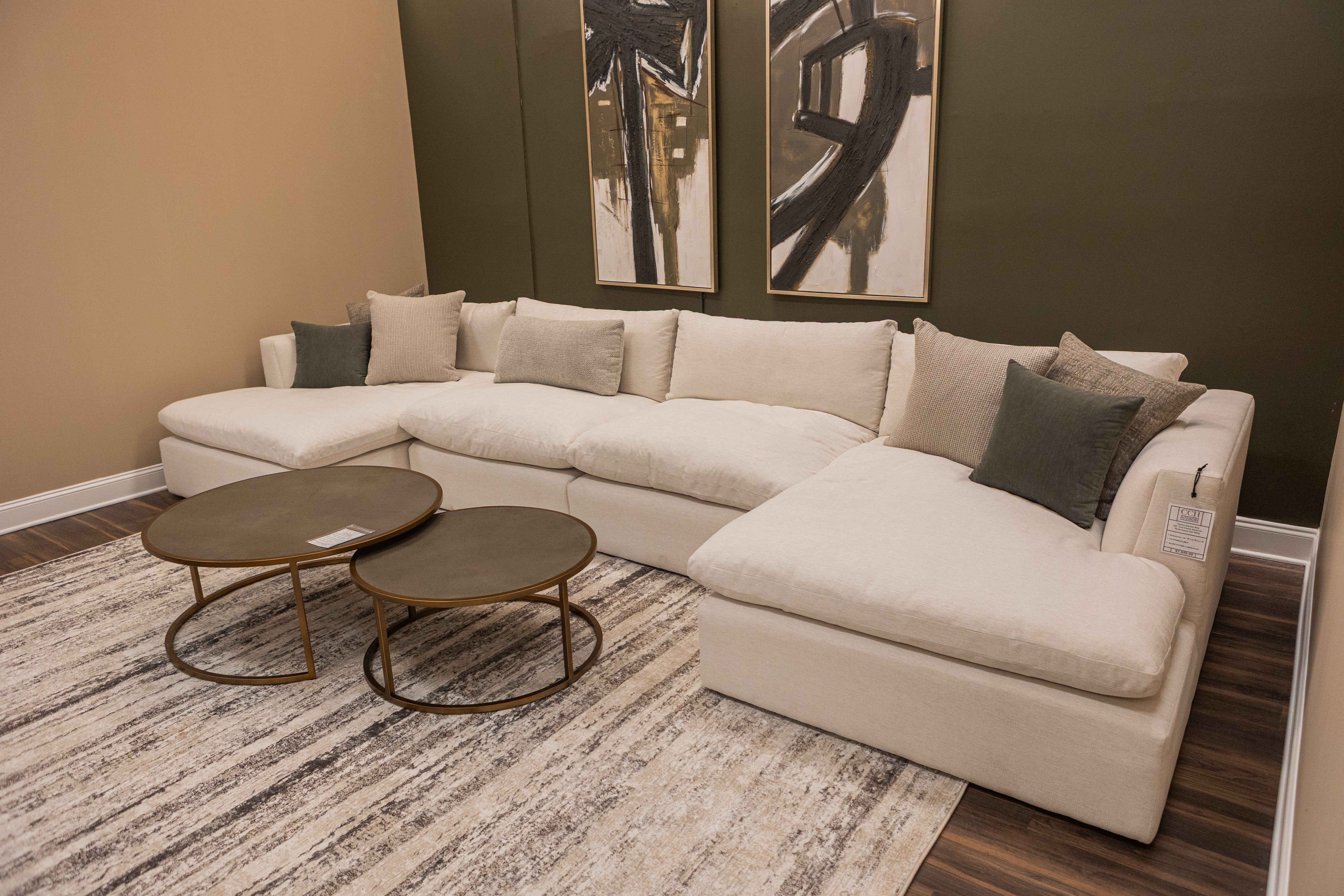 Harlow Express Ship 182" Dual Chaise Sectional - Performance Veil White