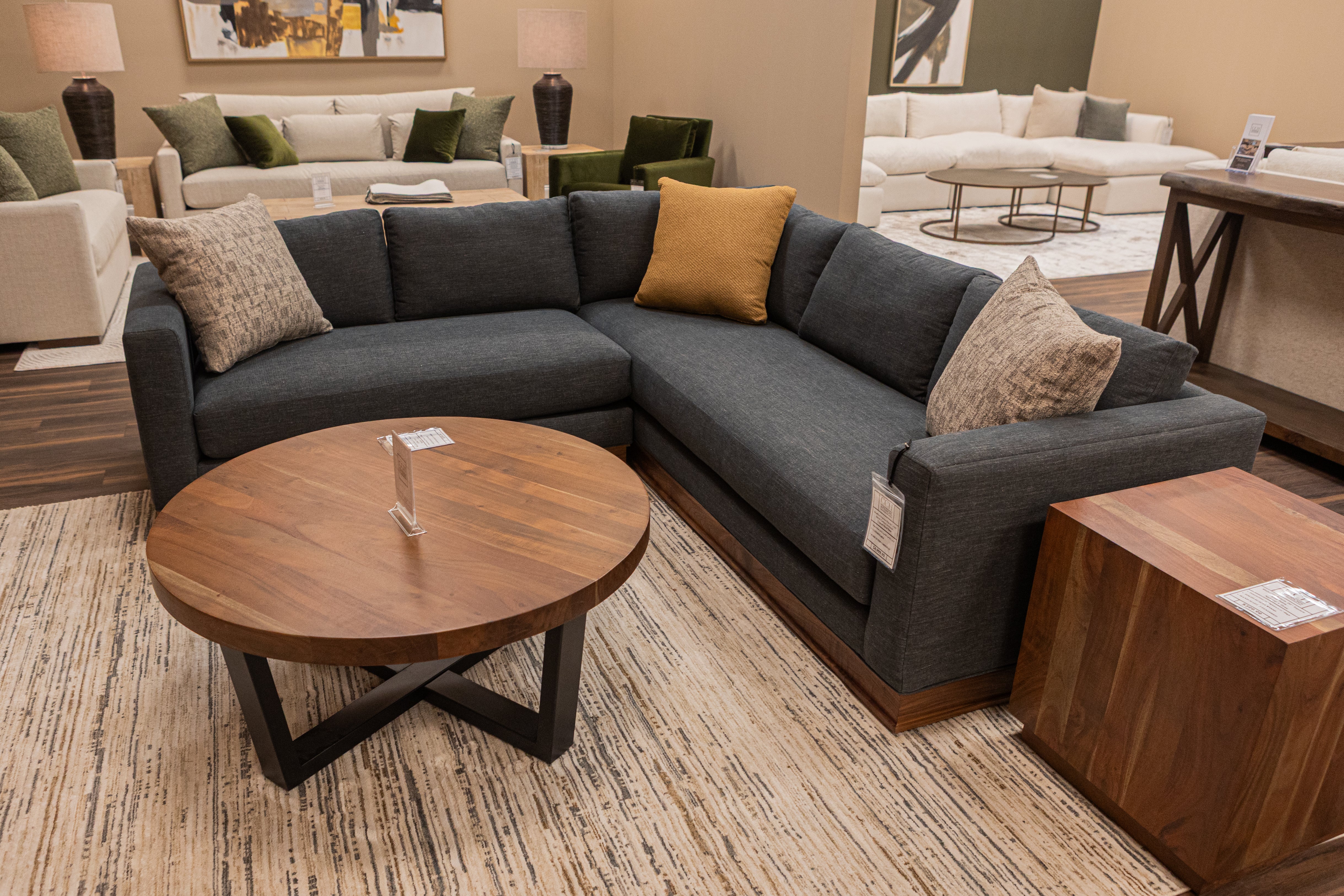 Bradford Express Ship 96" x 94" Bench Cushion Sectional - Crypton Naval Slate