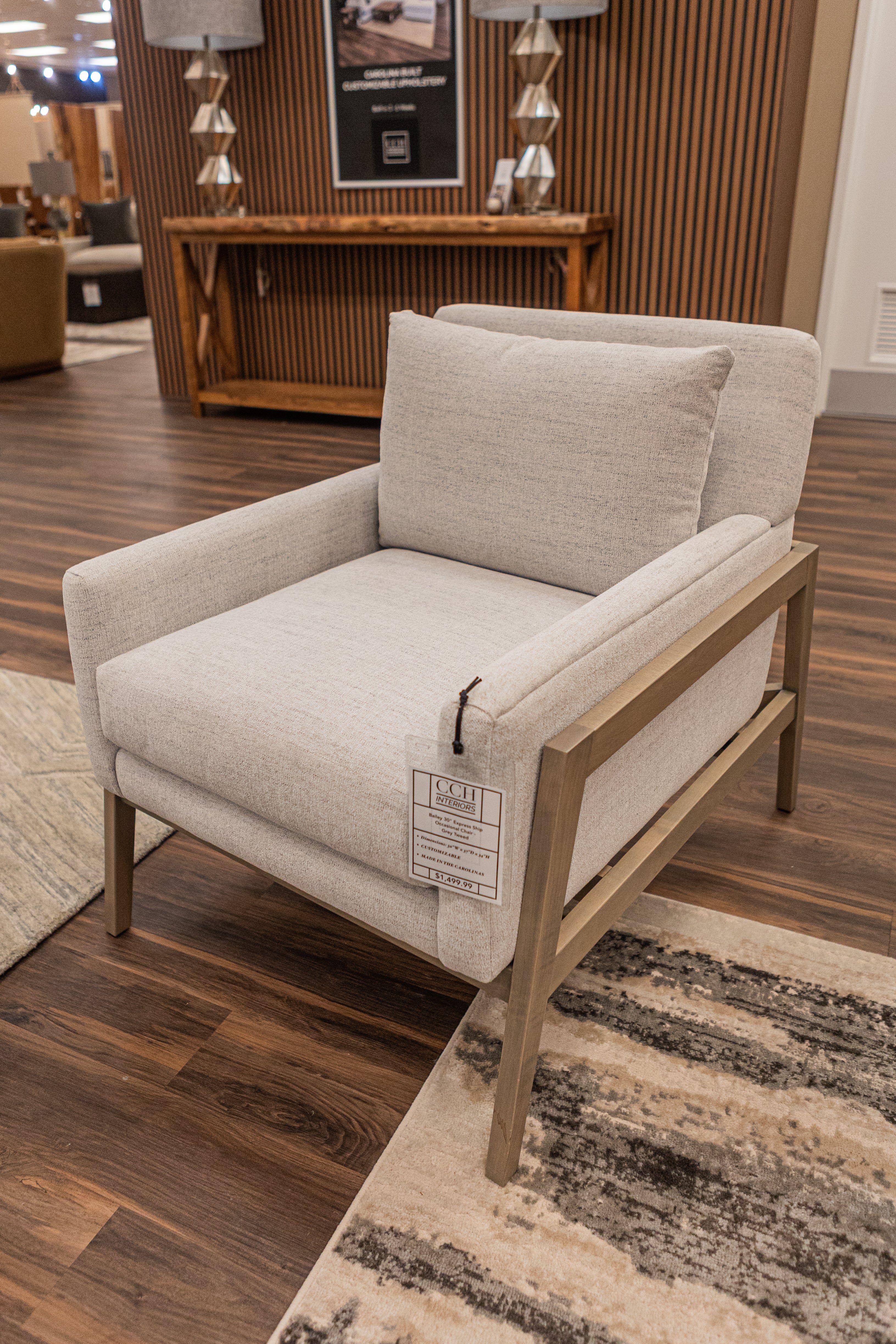 Bailey 30" Express Ship Occasional Chair - Grey Tweed