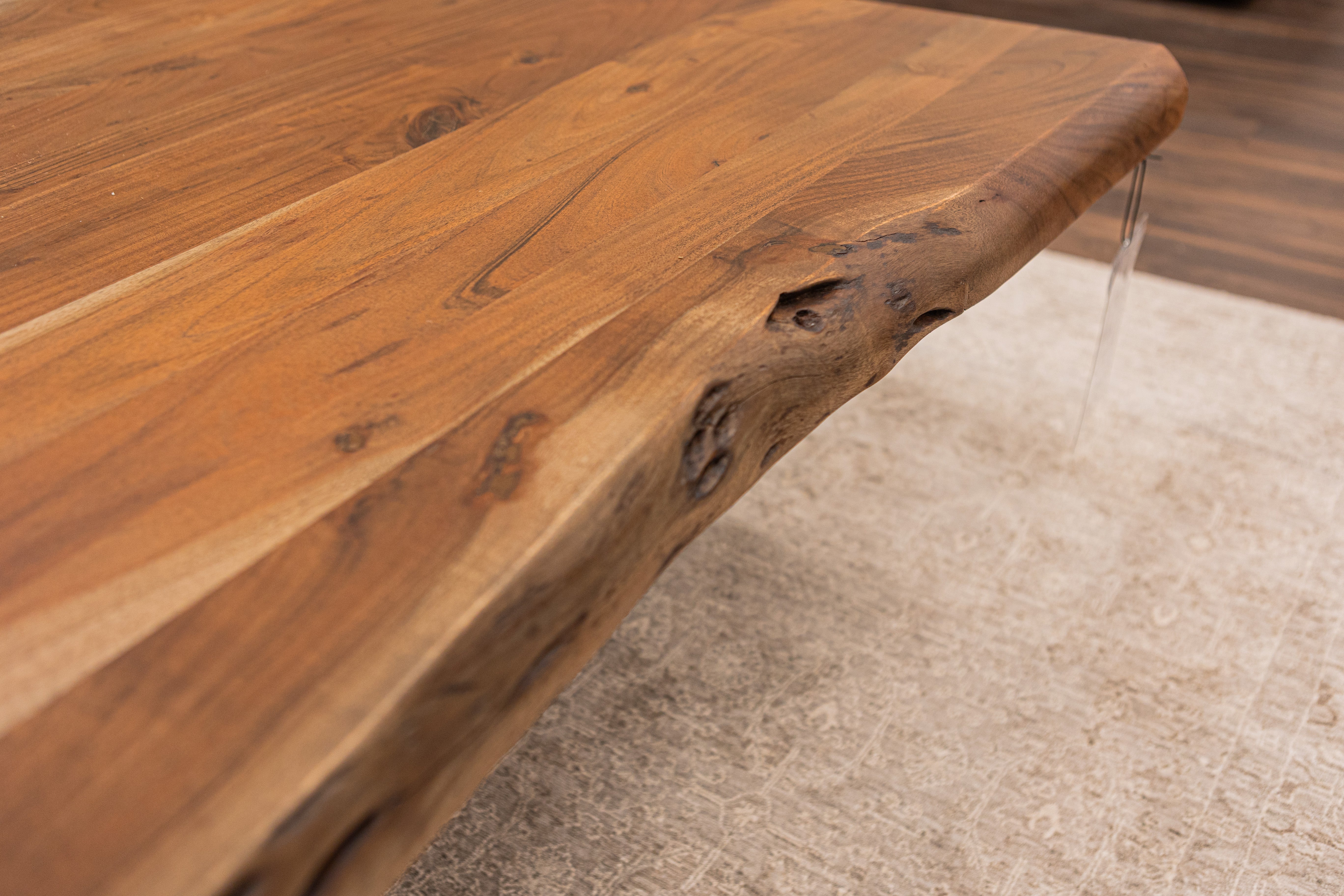 Malcolm Acacia 60" Square Live Edge Coffee Table - Natural