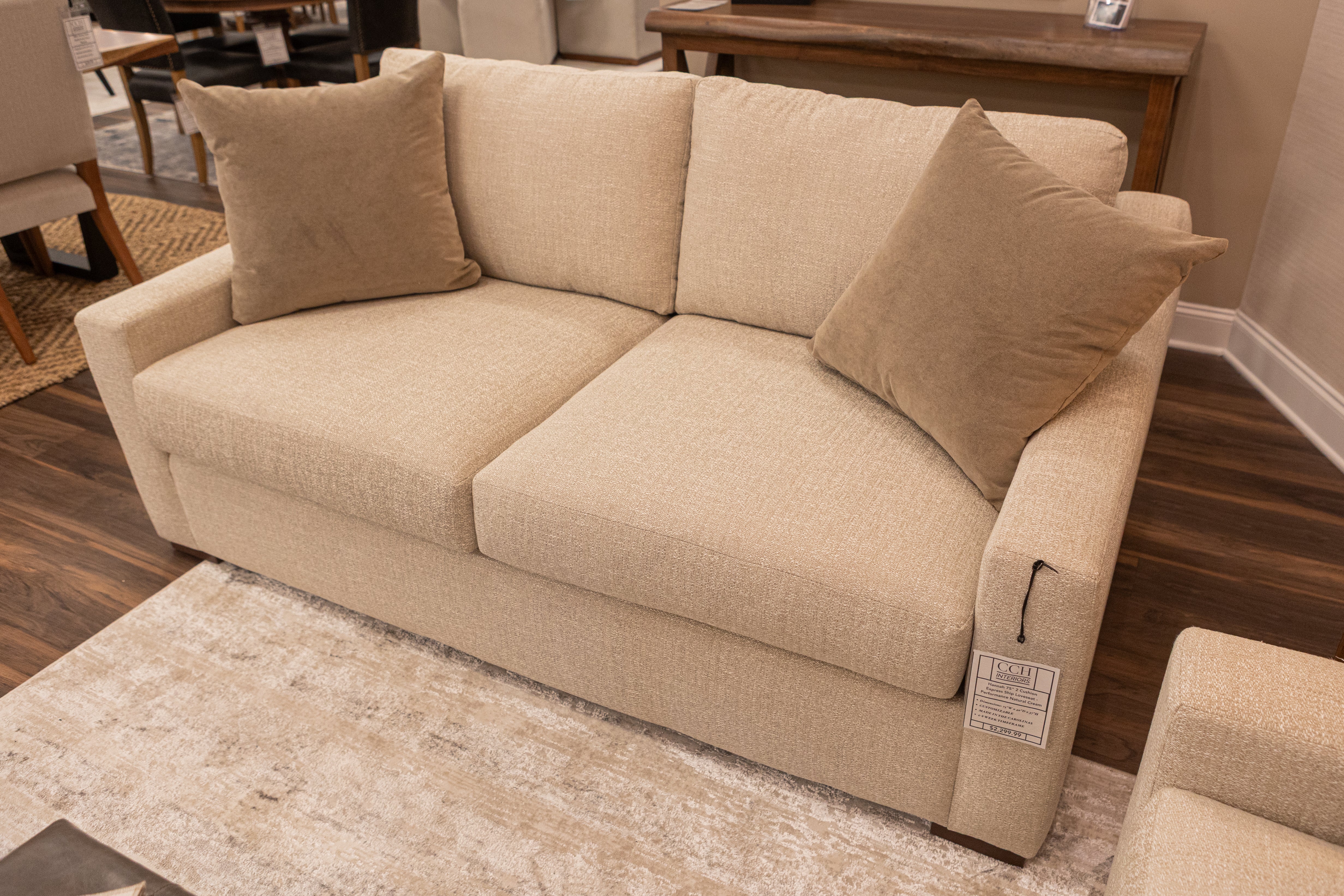 Hannah 75" 2 Cushion Express Ship Loveseat - Performance Natural Cream