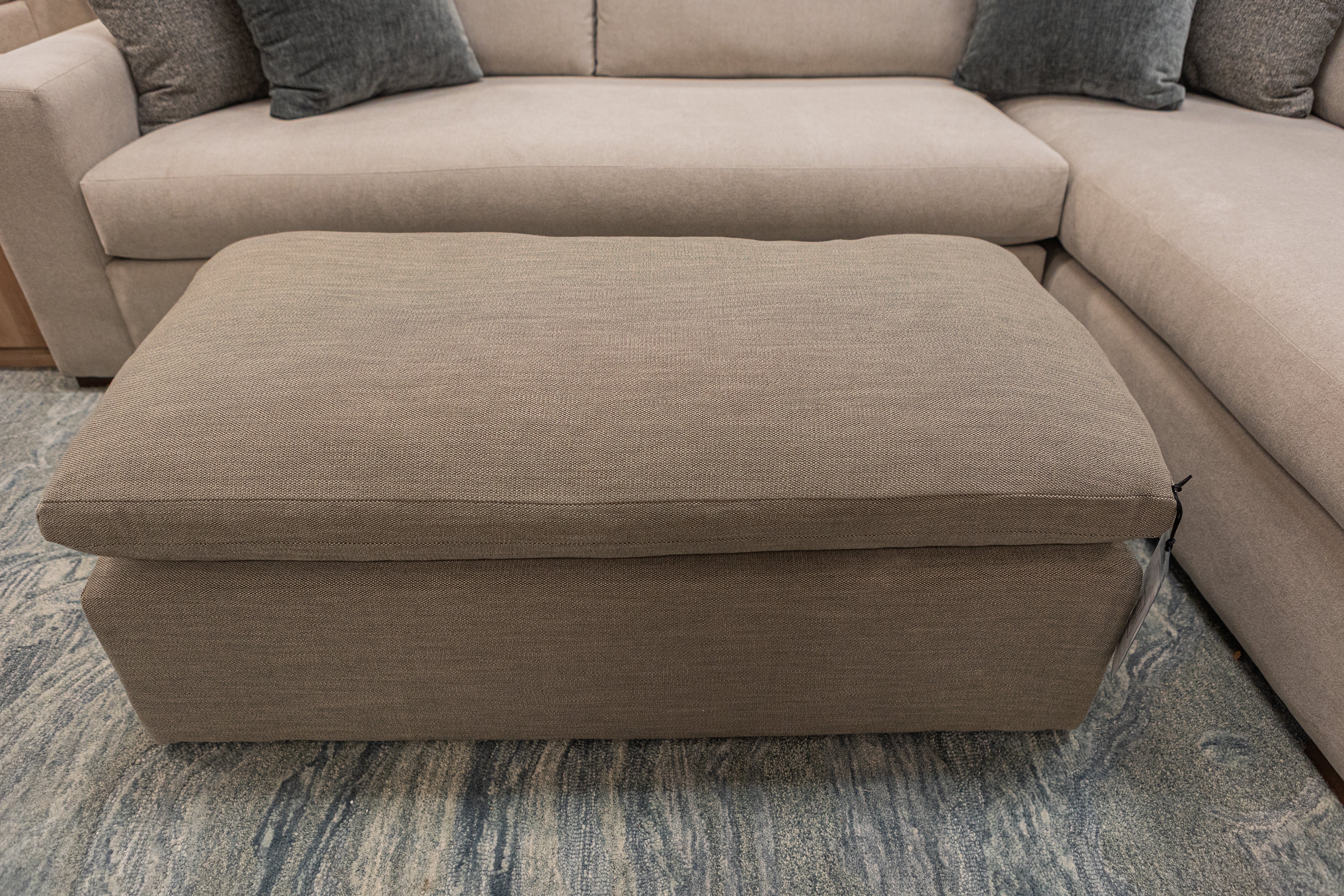 Harlow 48" Express Ship Ottoman - Performance Taupe Pebble