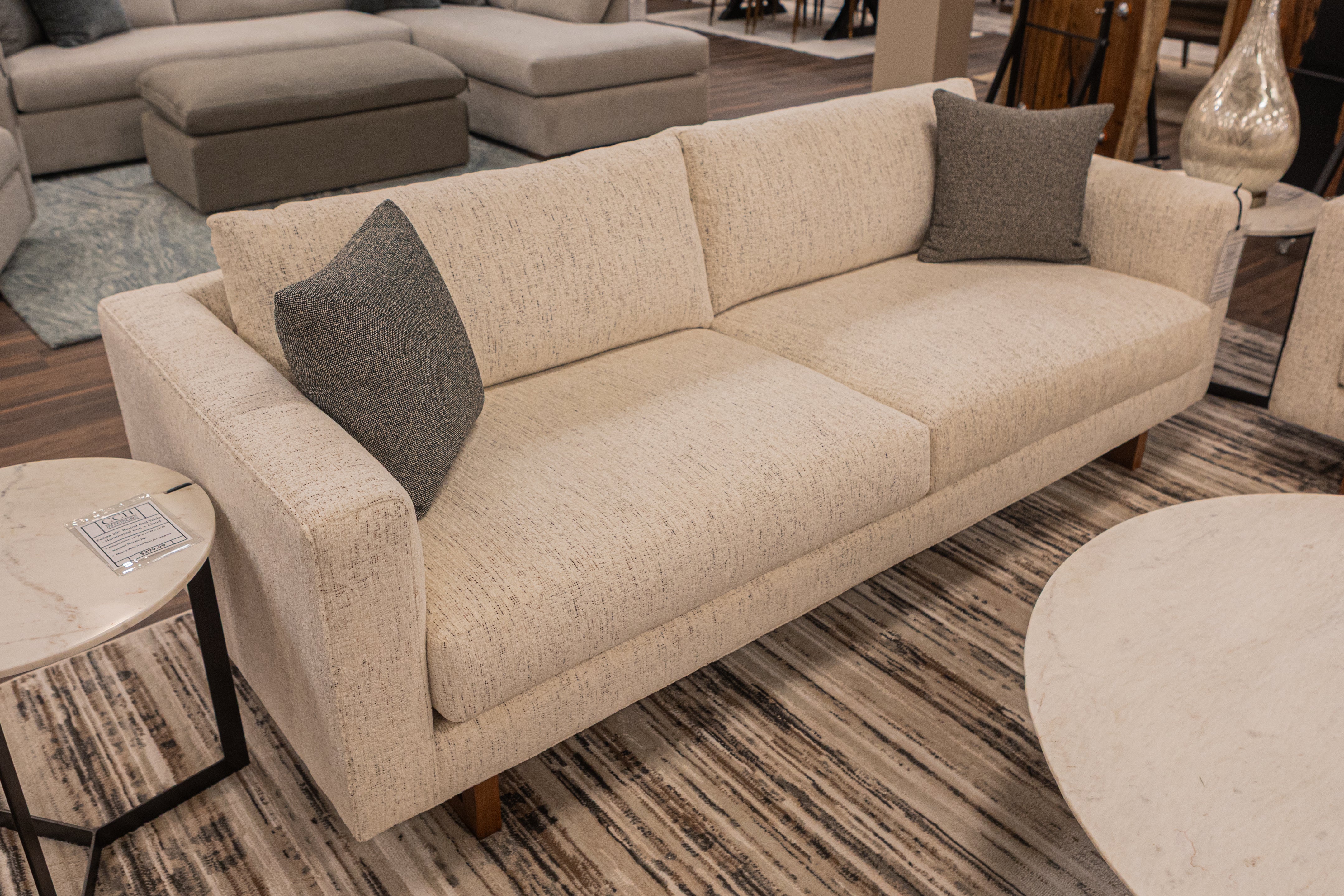 Jeffrey Quick Ship 90" 2 Cushion Sofa - Snow Owl