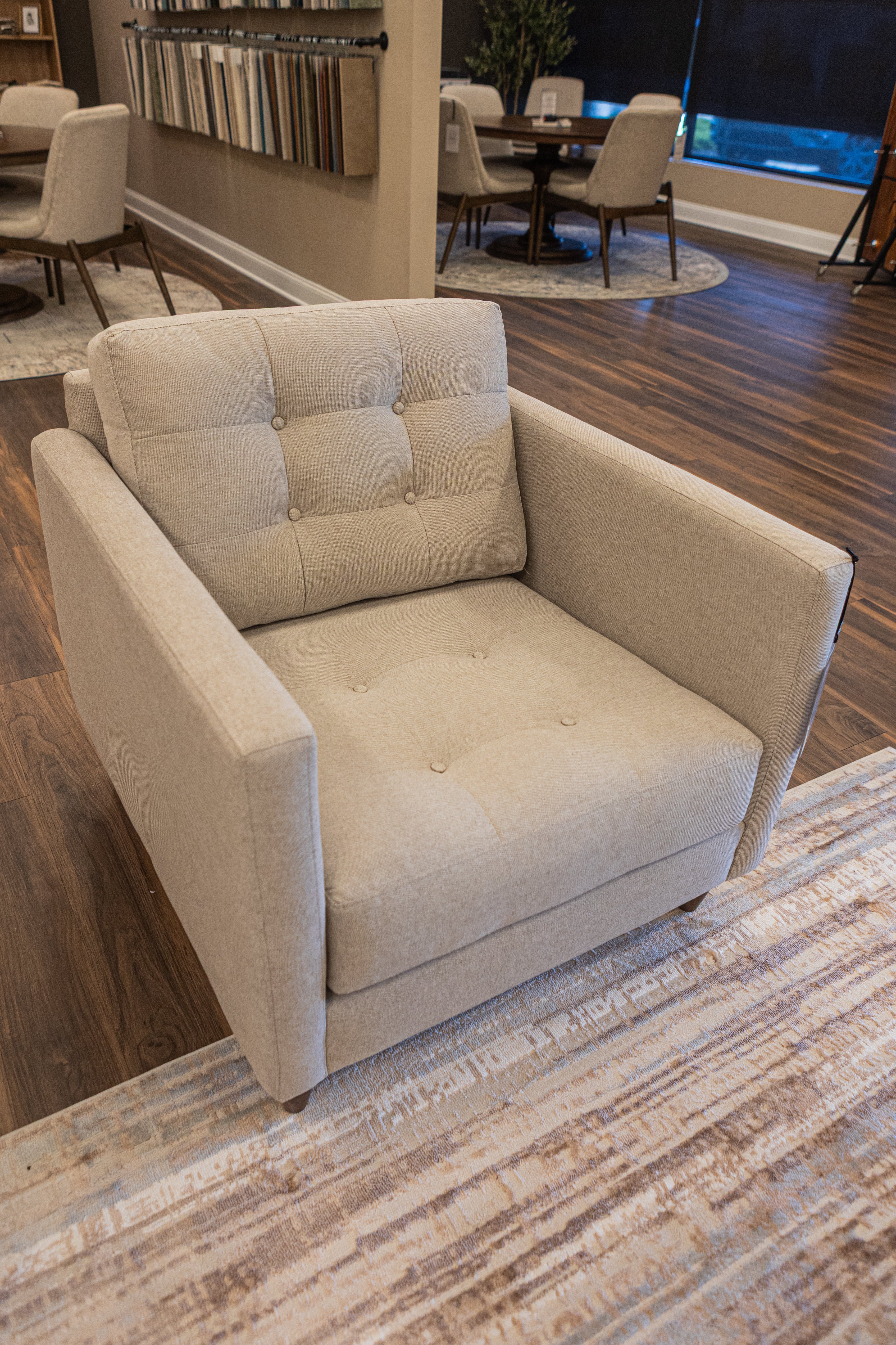 Josh Express Ship 34" Tufted Occasional Chair - Ivy League Brown