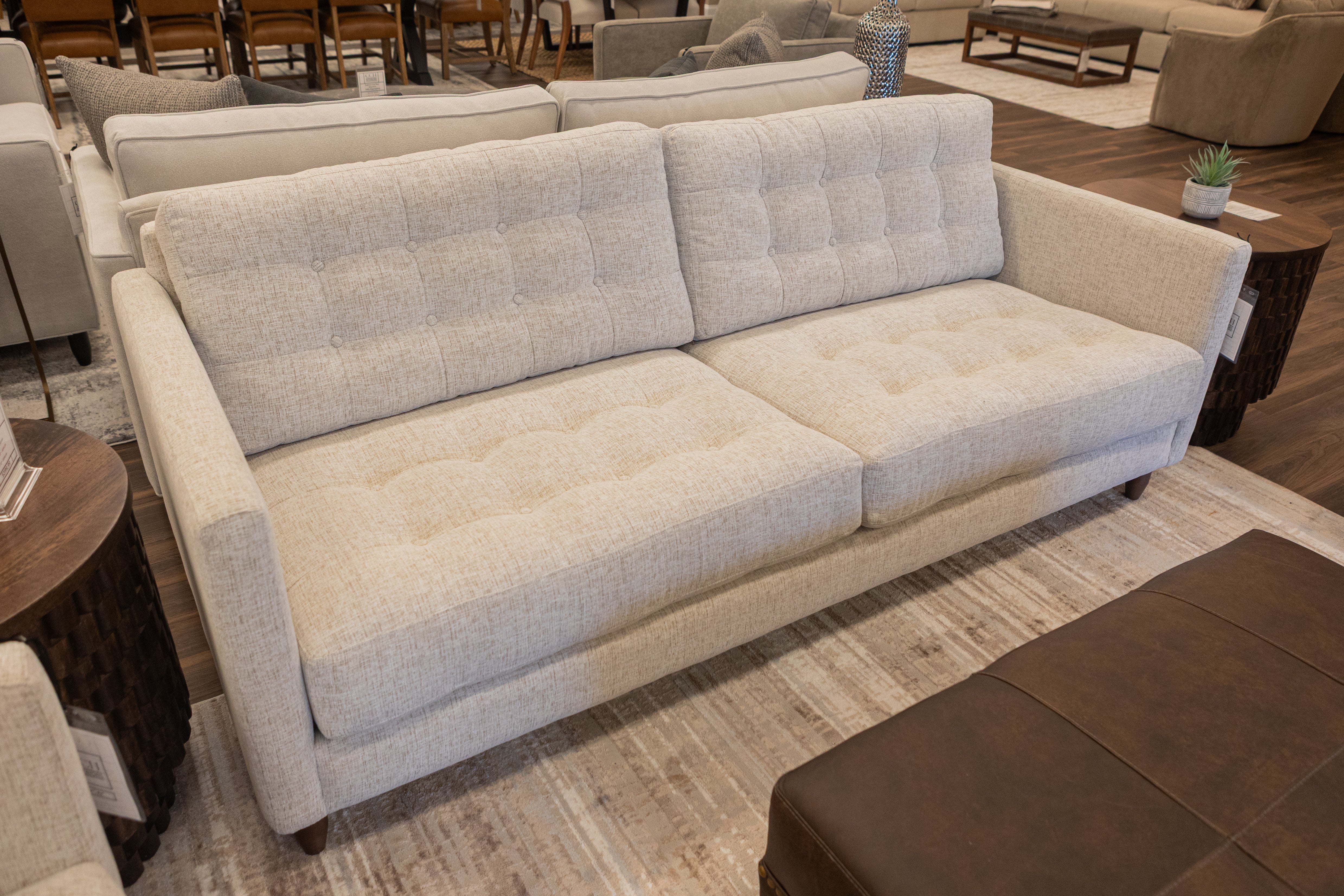 Josh Express Ship Tufted 85" Sofa - Performance Crushed Snow