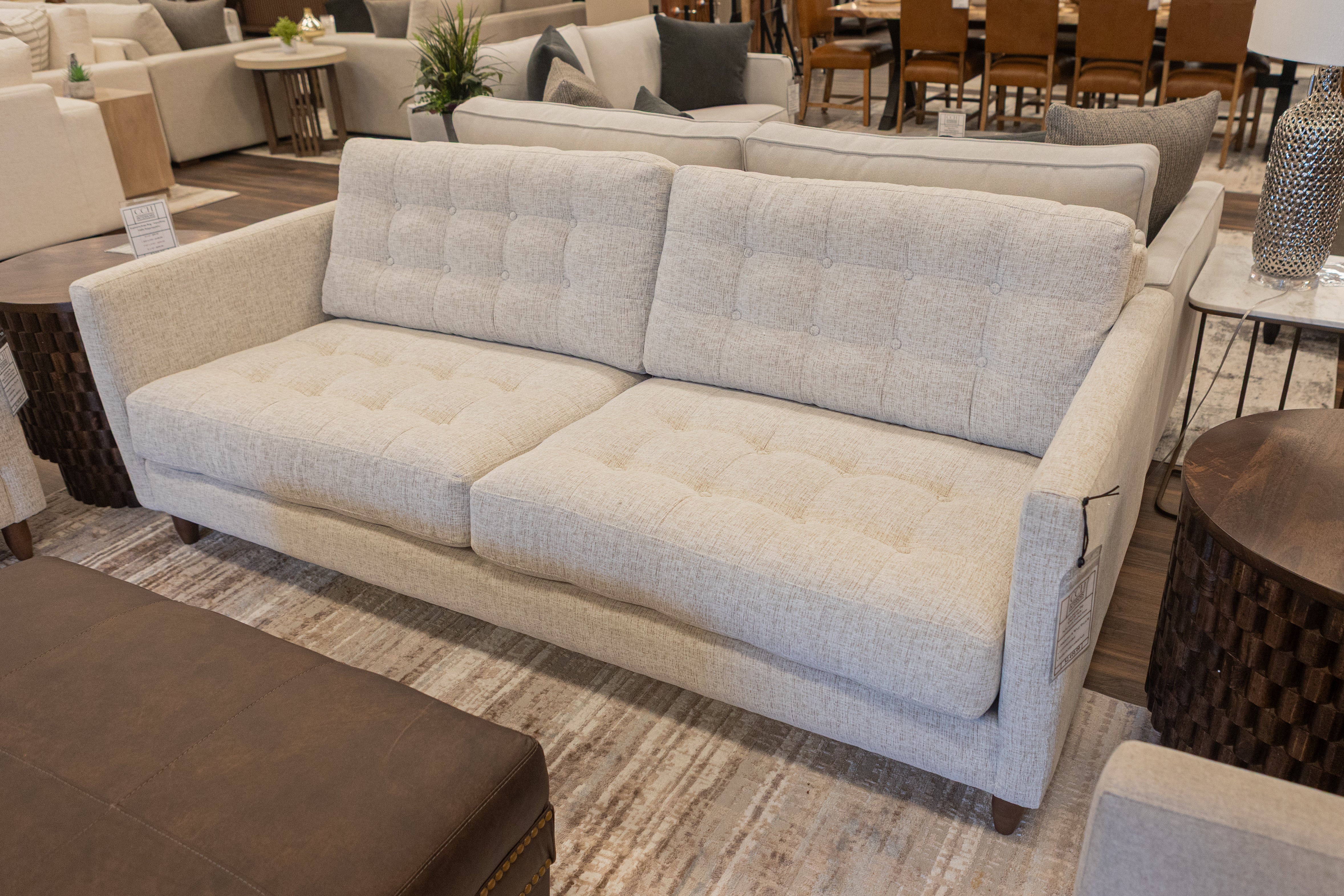 Josh Express Ship Tufted 85" Sofa - Performance Crushed Snow