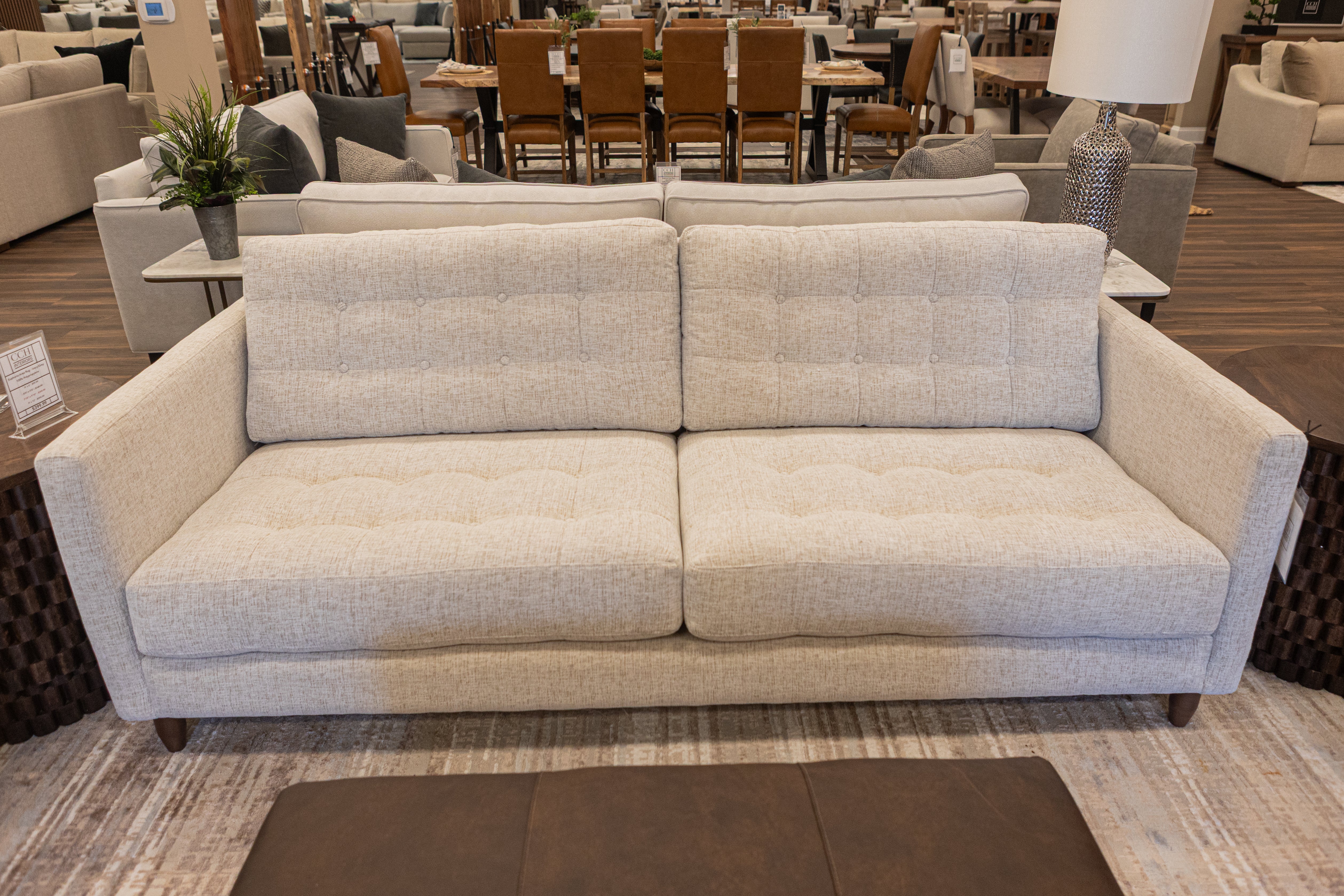 Josh Express Ship Tufted 85" Sofa - Performance Crushed Snow