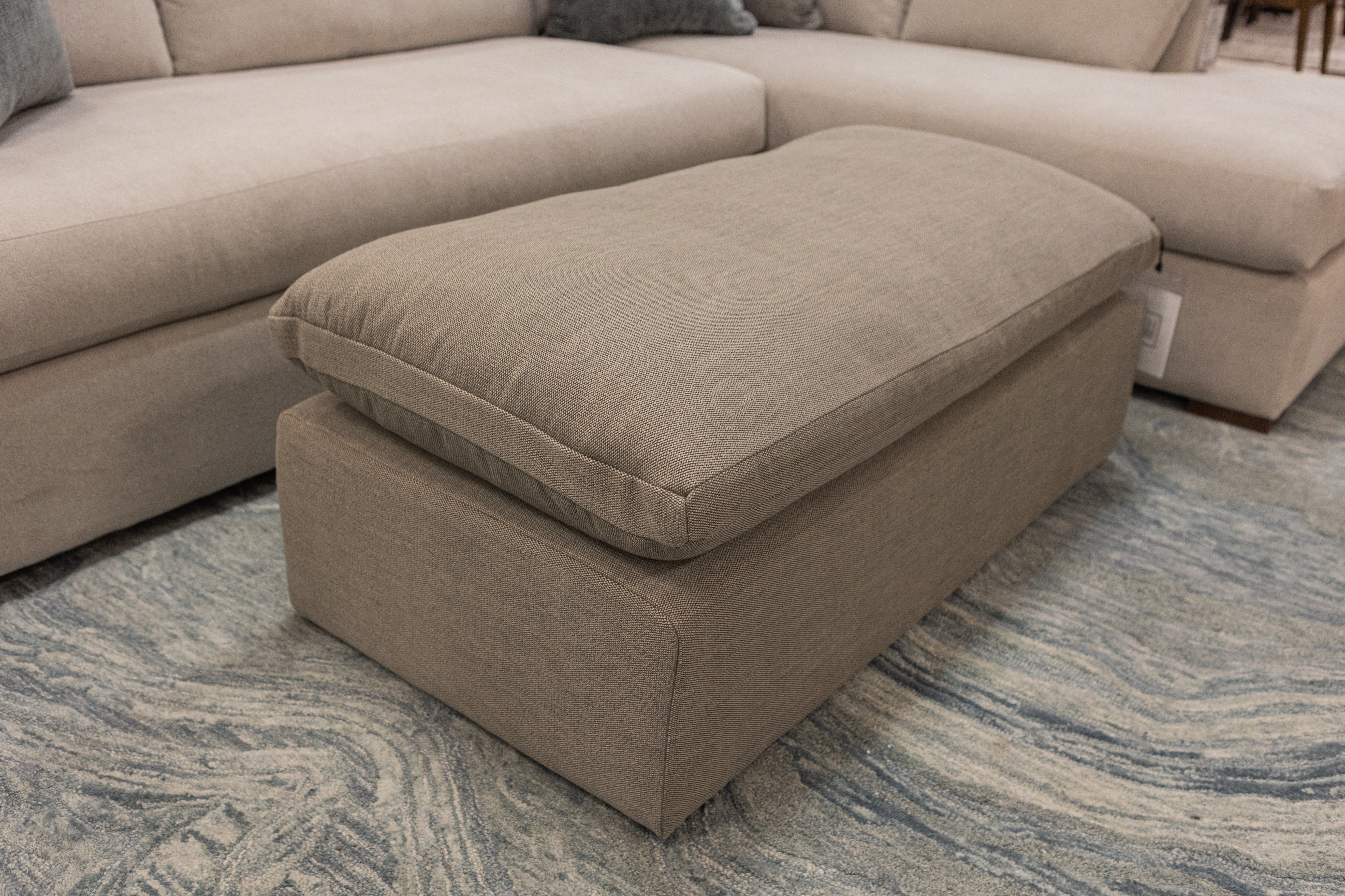 Harlow 48" Express Ship Ottoman - Performance Taupe Pebble