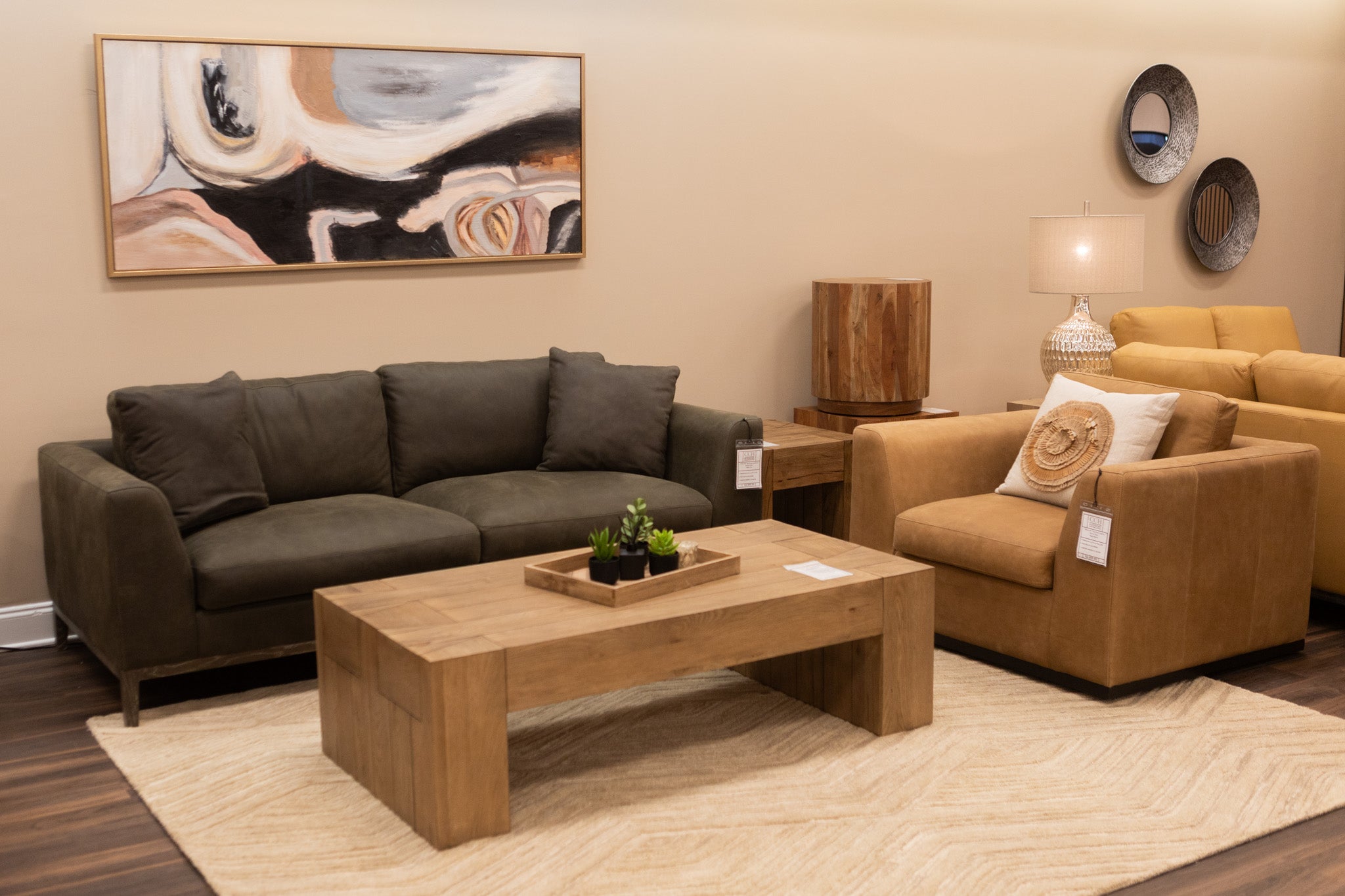 Oliver 92" Top Grain Leather 2 Cushion Sofa - Napa Iron