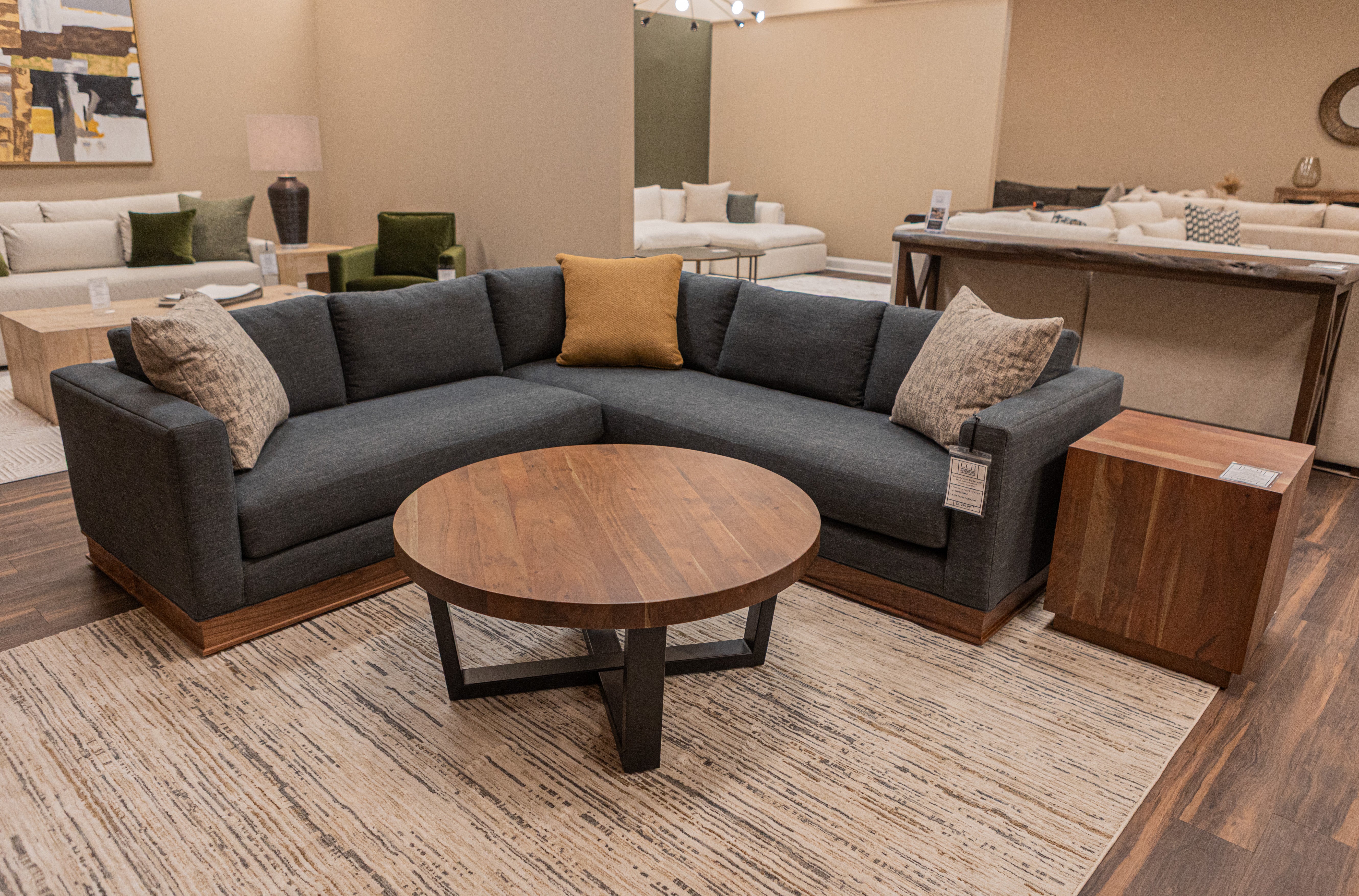 Bradford Express Ship 96" x 94" Bench Cushion Sectional - Crypton Naval Slate