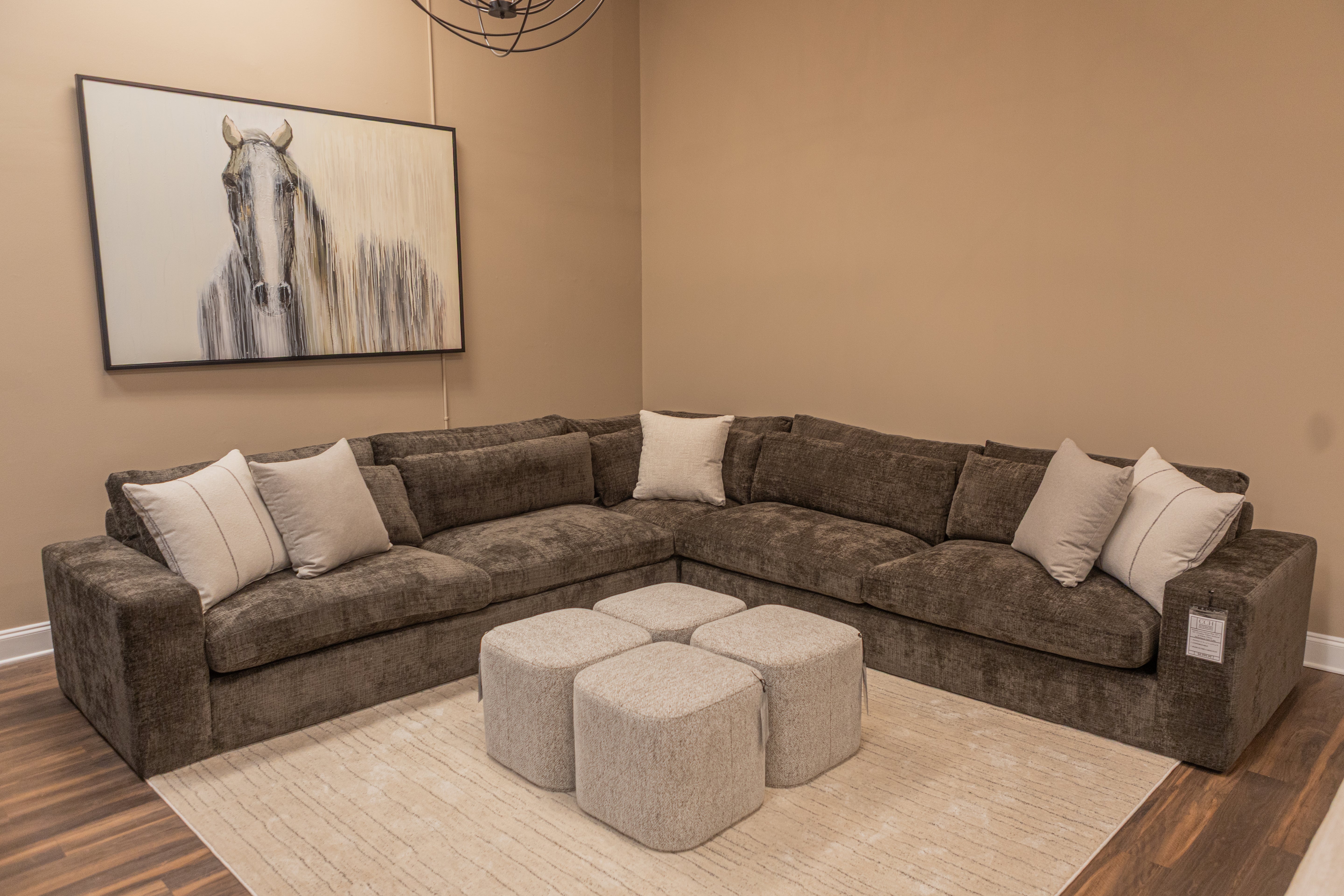 Amy Express Ship 19" Customizable Ottoman - Performance Woodland Frost