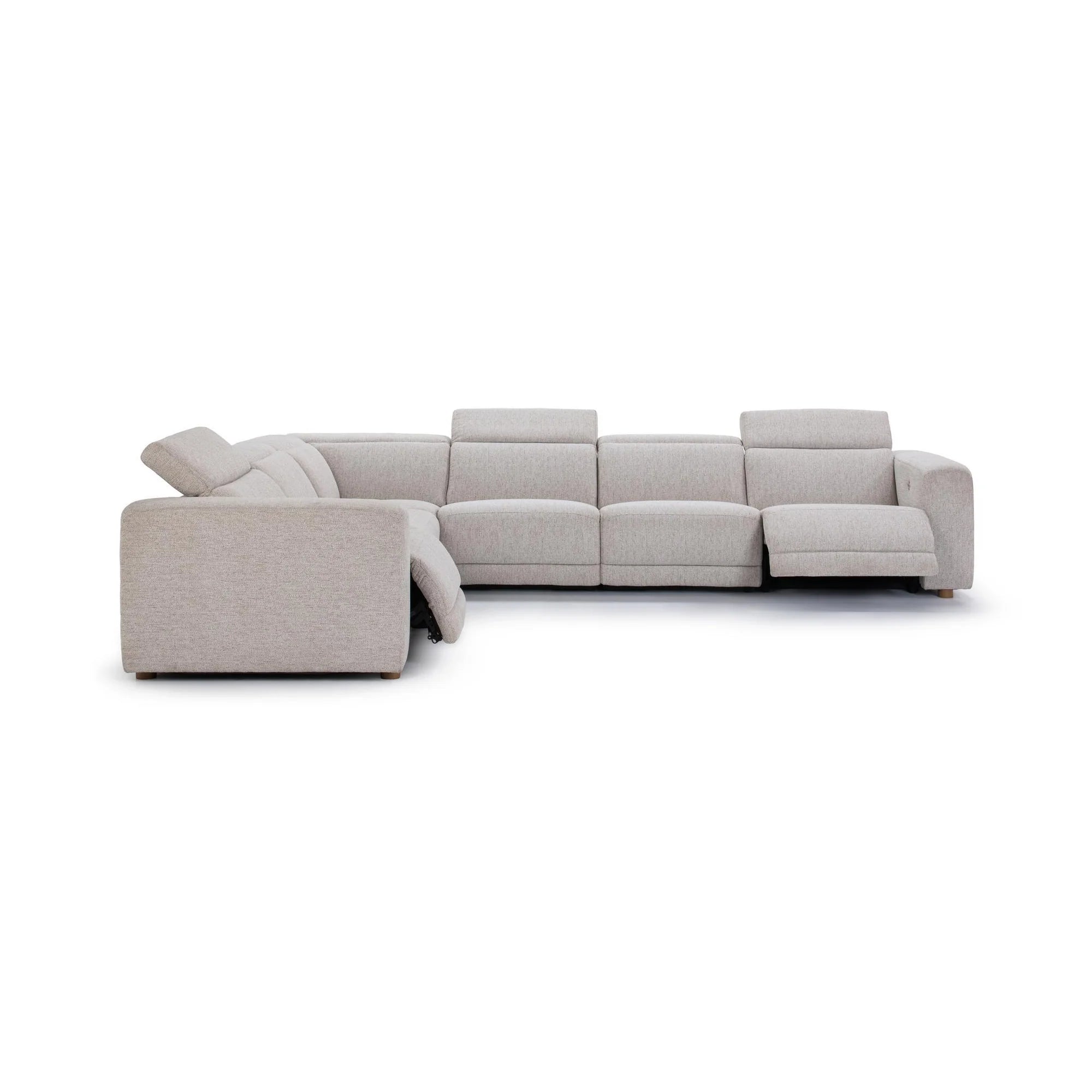 Thorne 149" x 116" Power Reclining Sectional - Light Gray