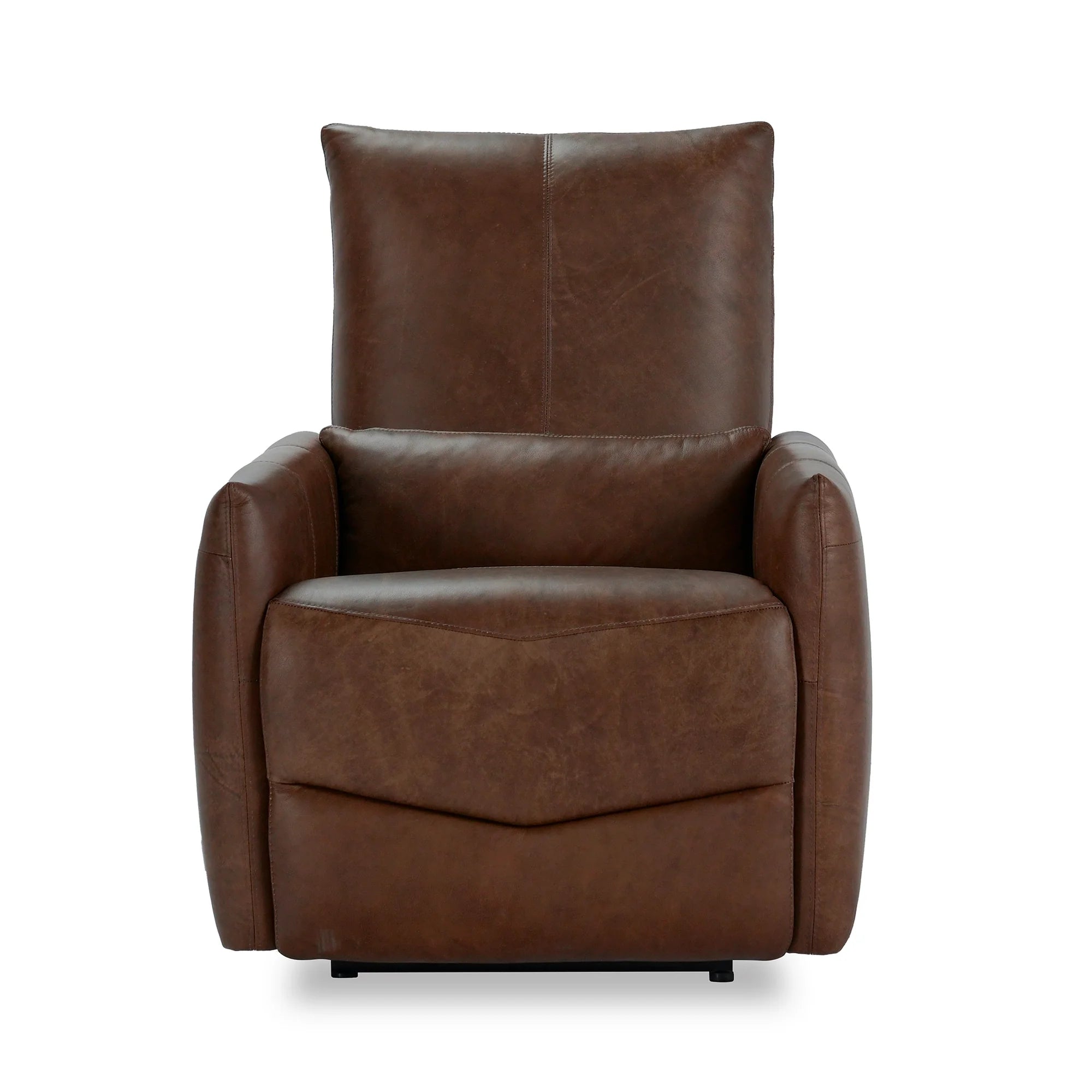 Thaliya 31" Top Grain Leather Power Recliner - Antique Brown