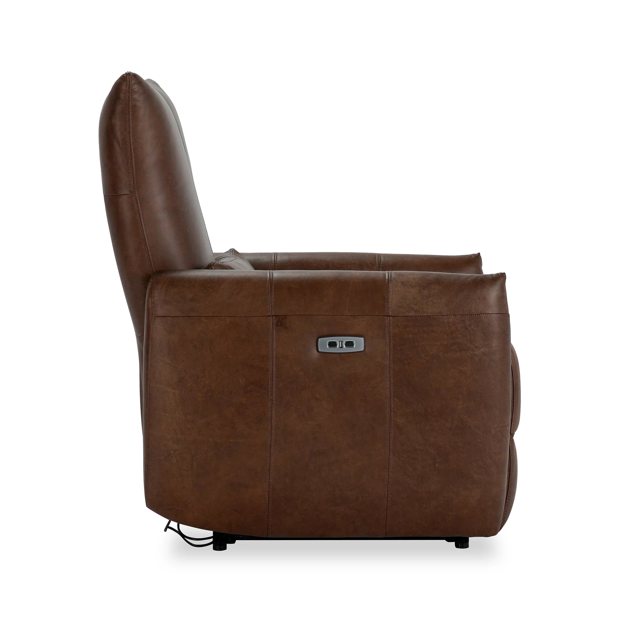 Thaliya 31" Top Grain Leather Power Recliner - Antique Brown