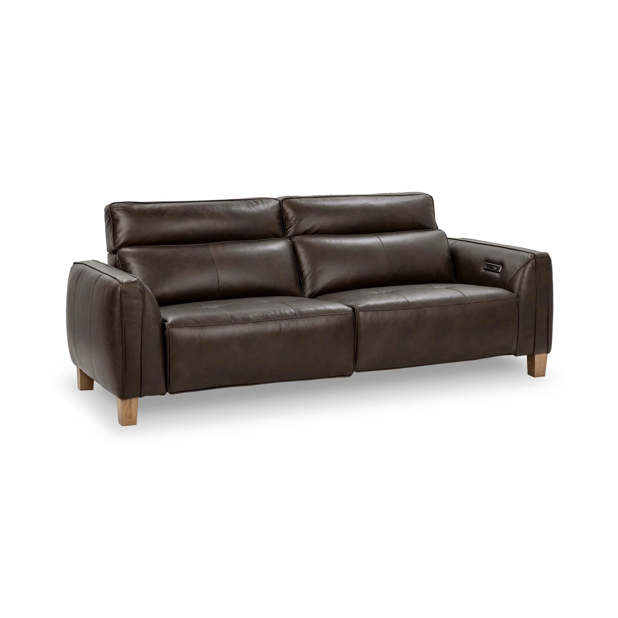 Sawyer 89" Top Grain Leather Power Recliner Sofa - Brown