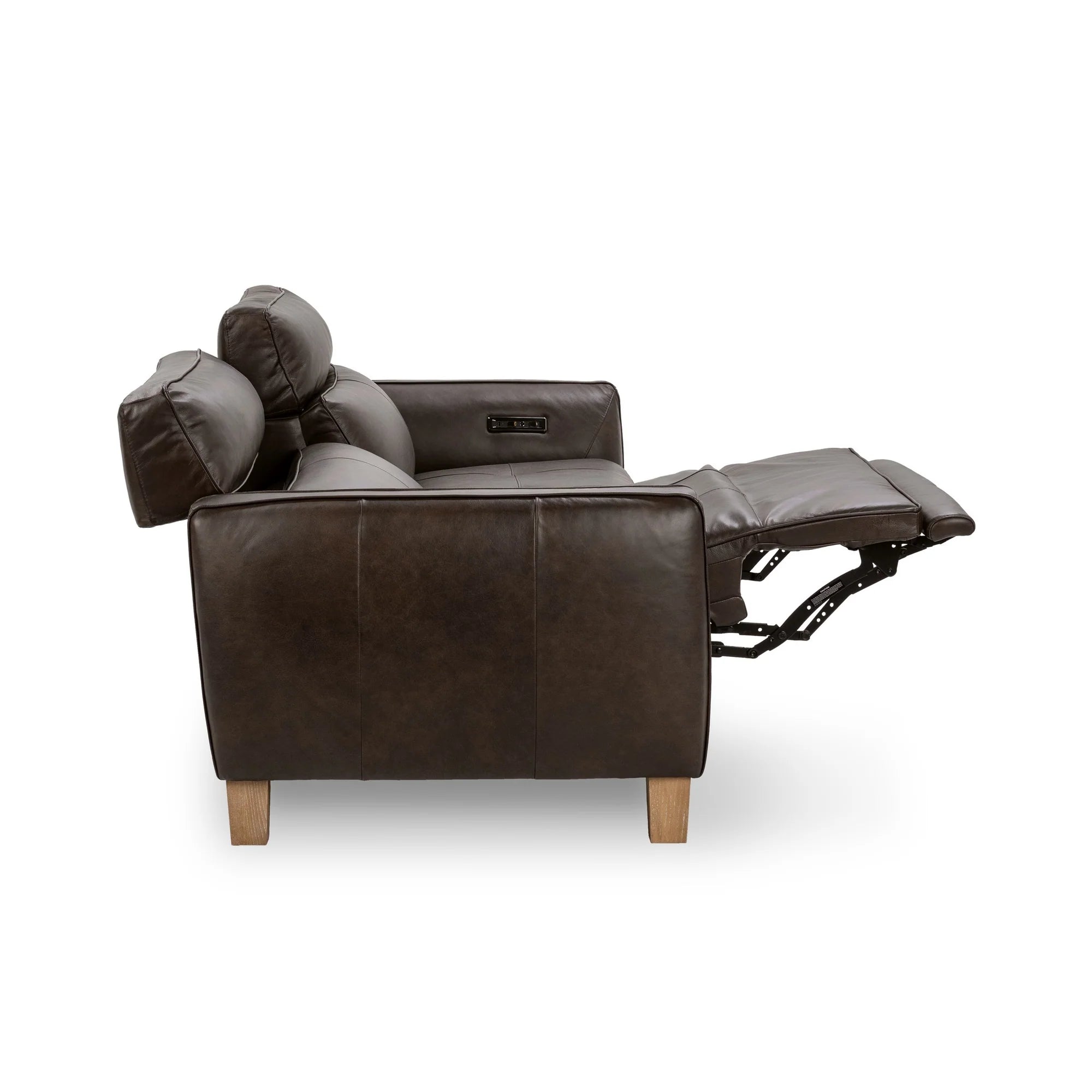 Sawyer 89" Top Grain Leather Power Recliner Sofa - Brown