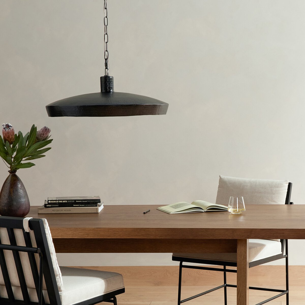 Kiyomi 26" Pendant - Hammered Dark Antique Brass