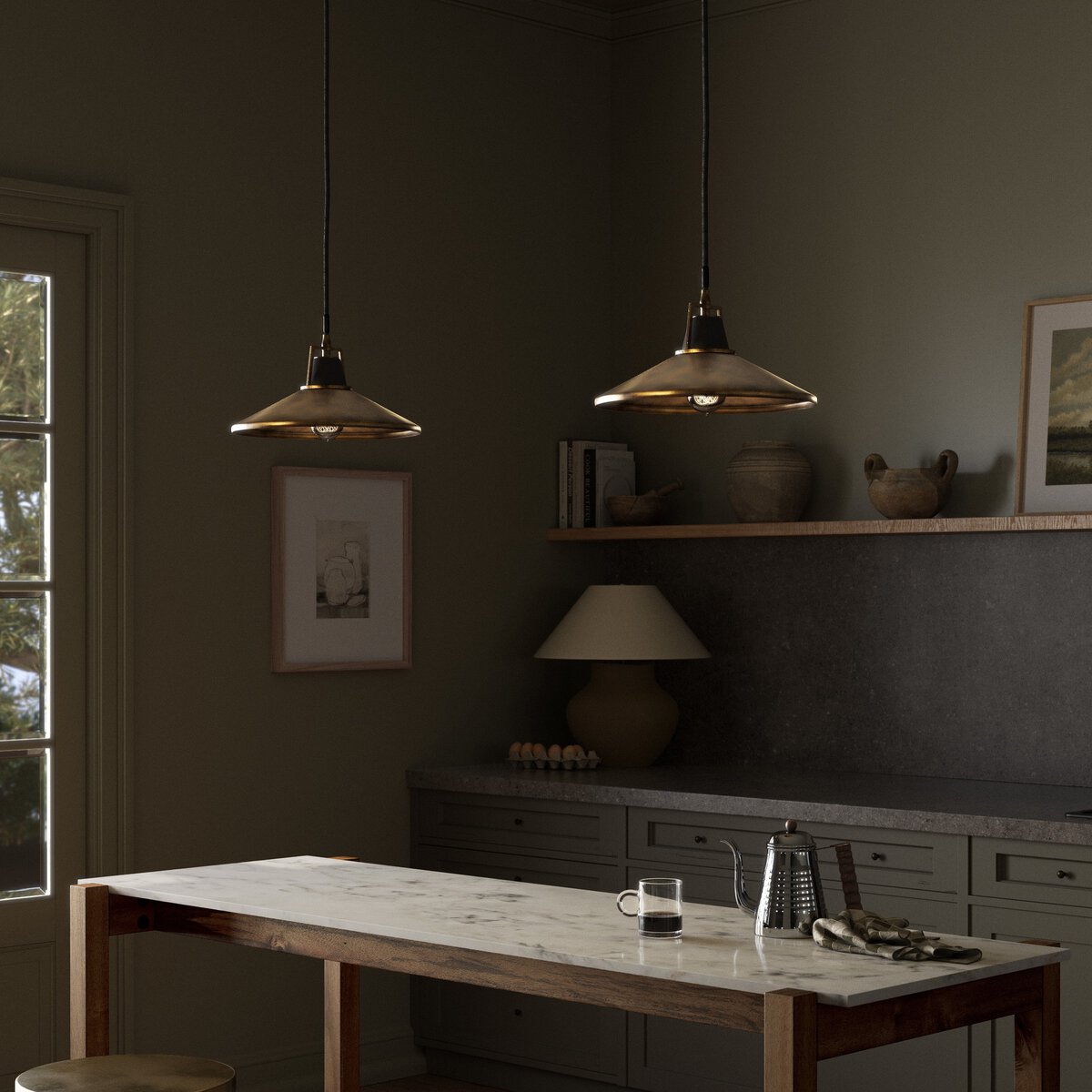 Arden 14" Pendant - Antique Brass