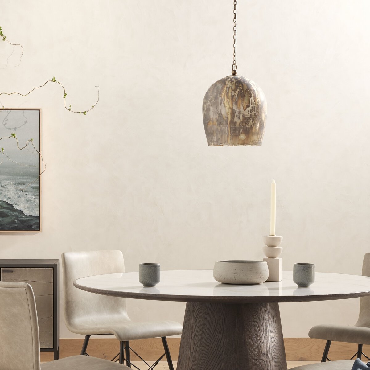 Andromeda 12" Pendant - Distressed Mercury Glass