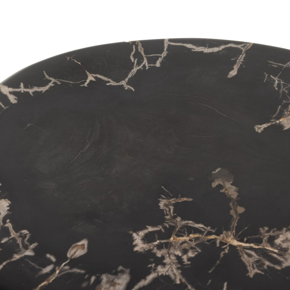 Keno 12" Round End Table - Dark Petrified Wood