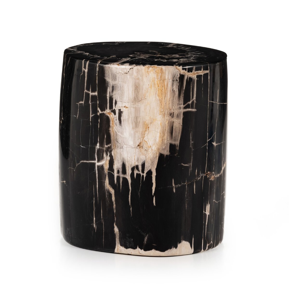 Keno 12" Round End Table - Dark Petrified Wood