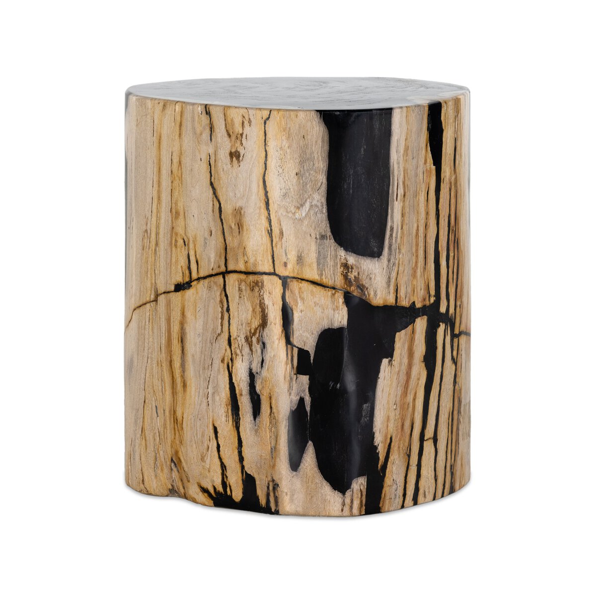 Keno 12" Round End Table - Light Petrified Wood