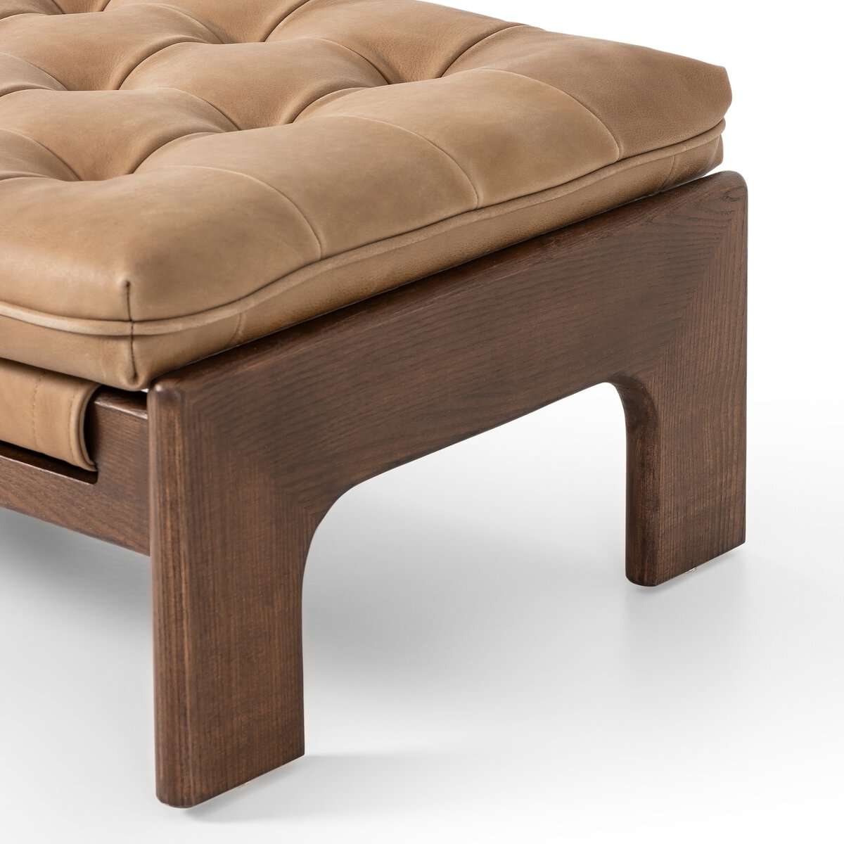 Halton 27" Top Grain Leather Square Ottoman - Palermo Drift