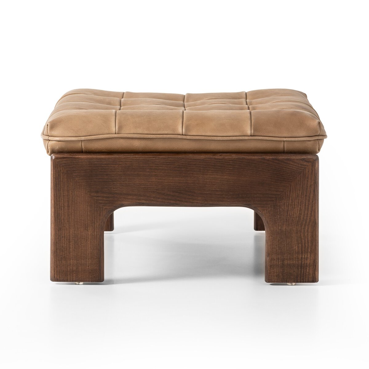 Halton 27" Top Grain Leather Square Ottoman - Palermo Drift