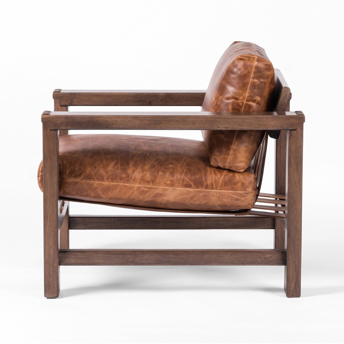 Andromeda 29" Top Grain Leather Occasional Chair - Raleigh Chestnut