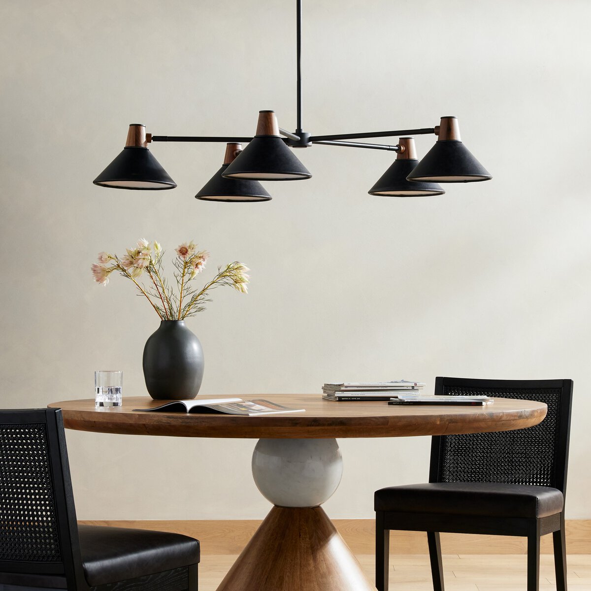 Leander 49" Chandelier - Powder Coated Black
