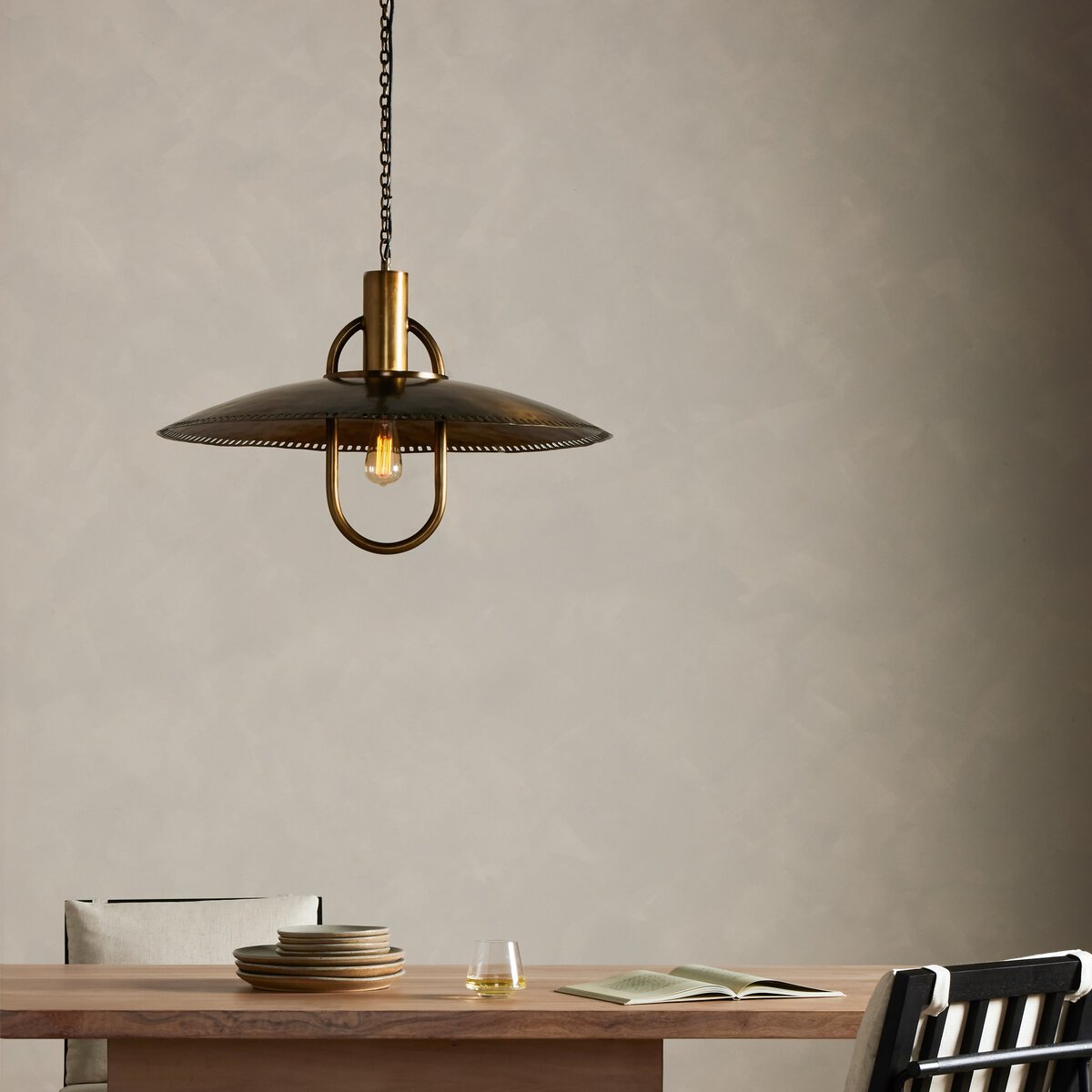 Ariel 30" Pendant - Dark Antique Brass