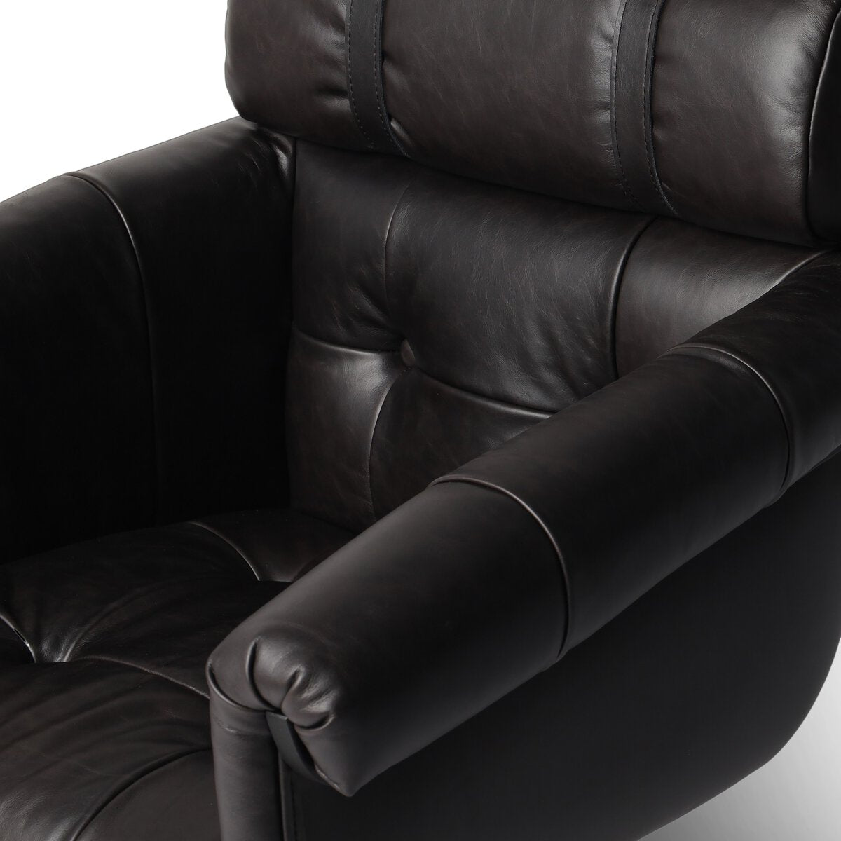 Anson 29" Top Grain Leather Desk Chair - Sonoma Black