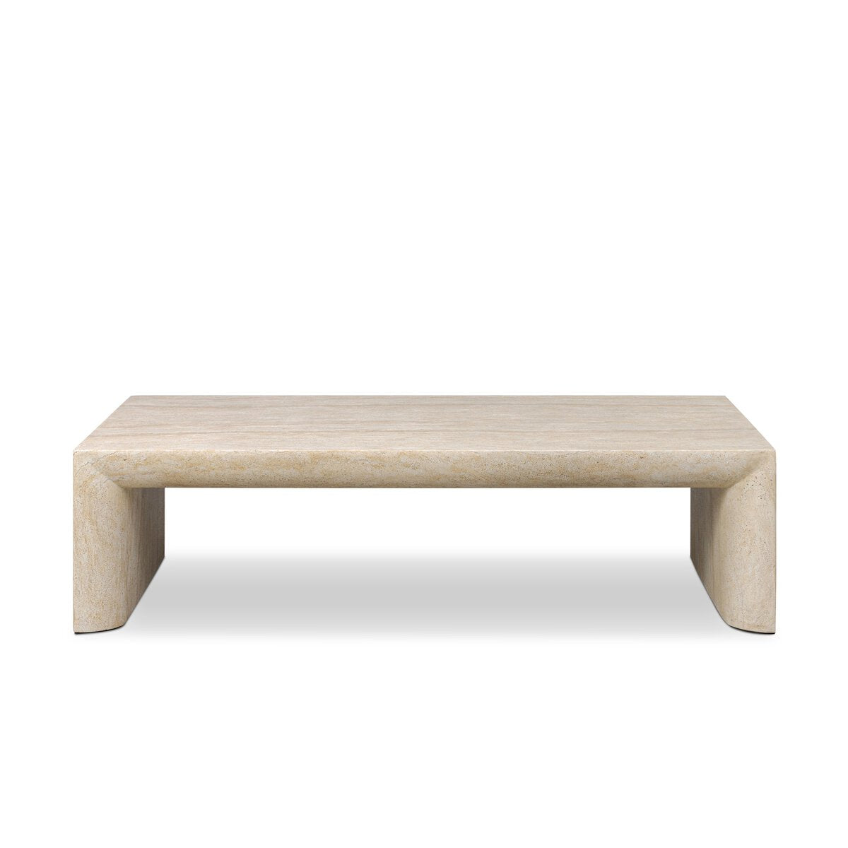 Bronson 60" Square Coffee Table - Faux Travertine