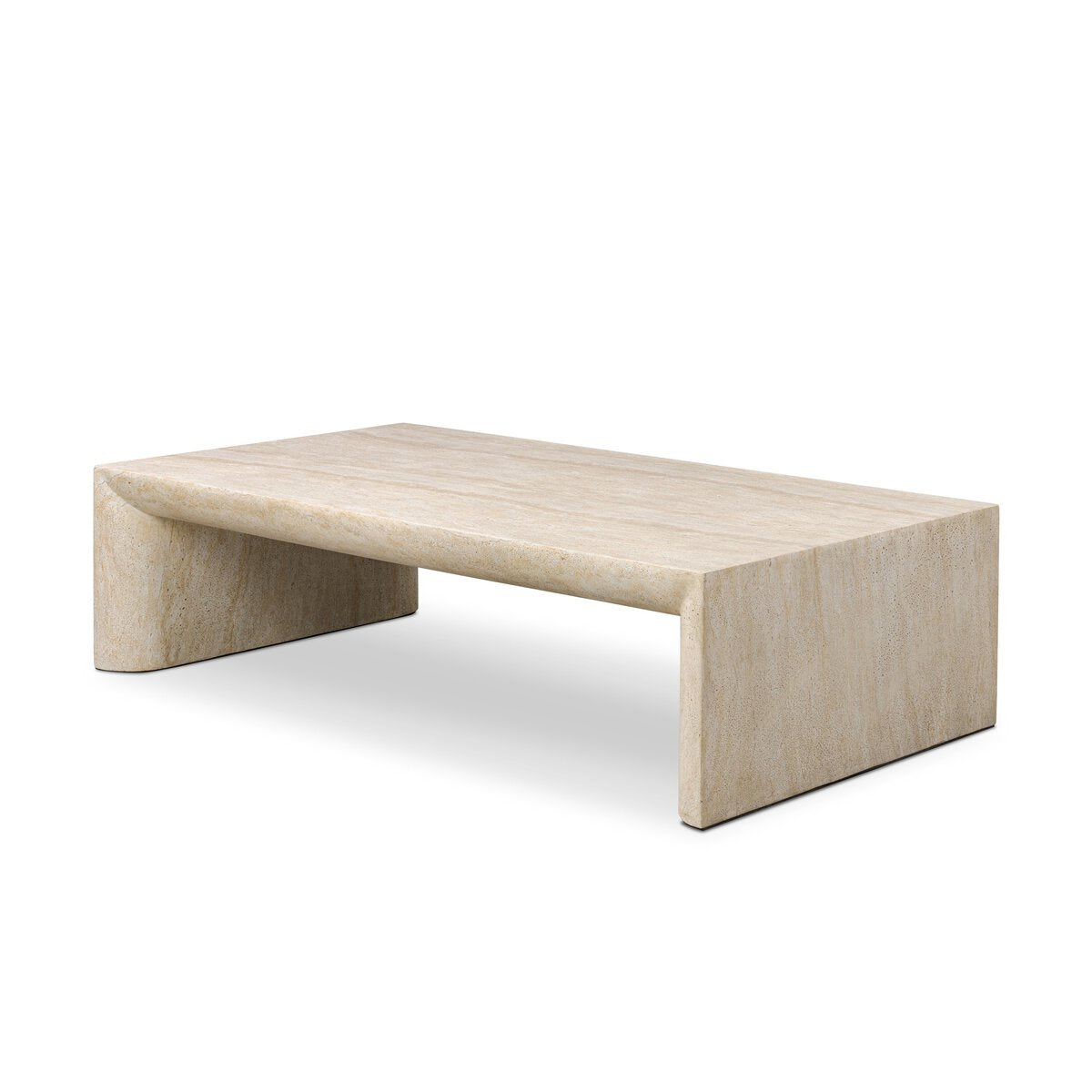 Bronson 60" Square Coffee Table - Faux Travertine
