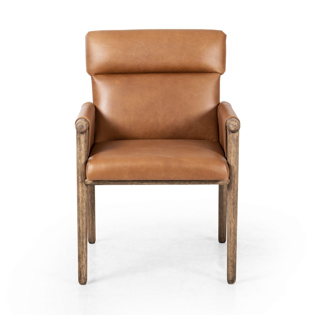 Amanda 24" Top Grain Leather Dining Armchair - Valencia Camel