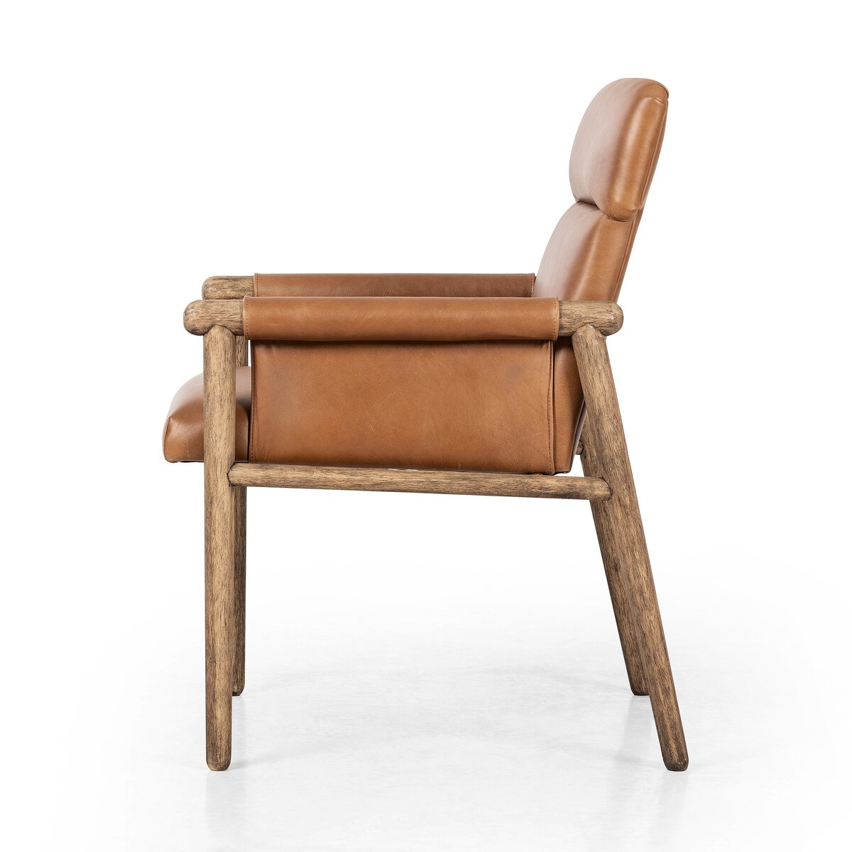 Amanda 24" Top Grain Leather Dining Armchair - Valencia Camel