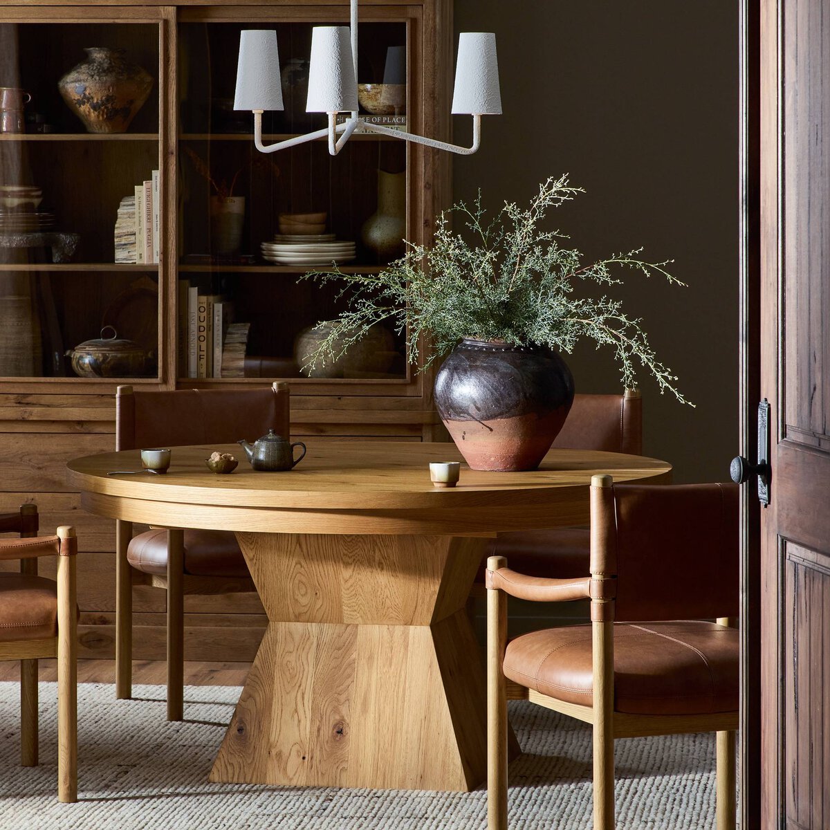 Wisteria 60" - 80" Round/Oval Extension Dining Table - Aged Natural Oak